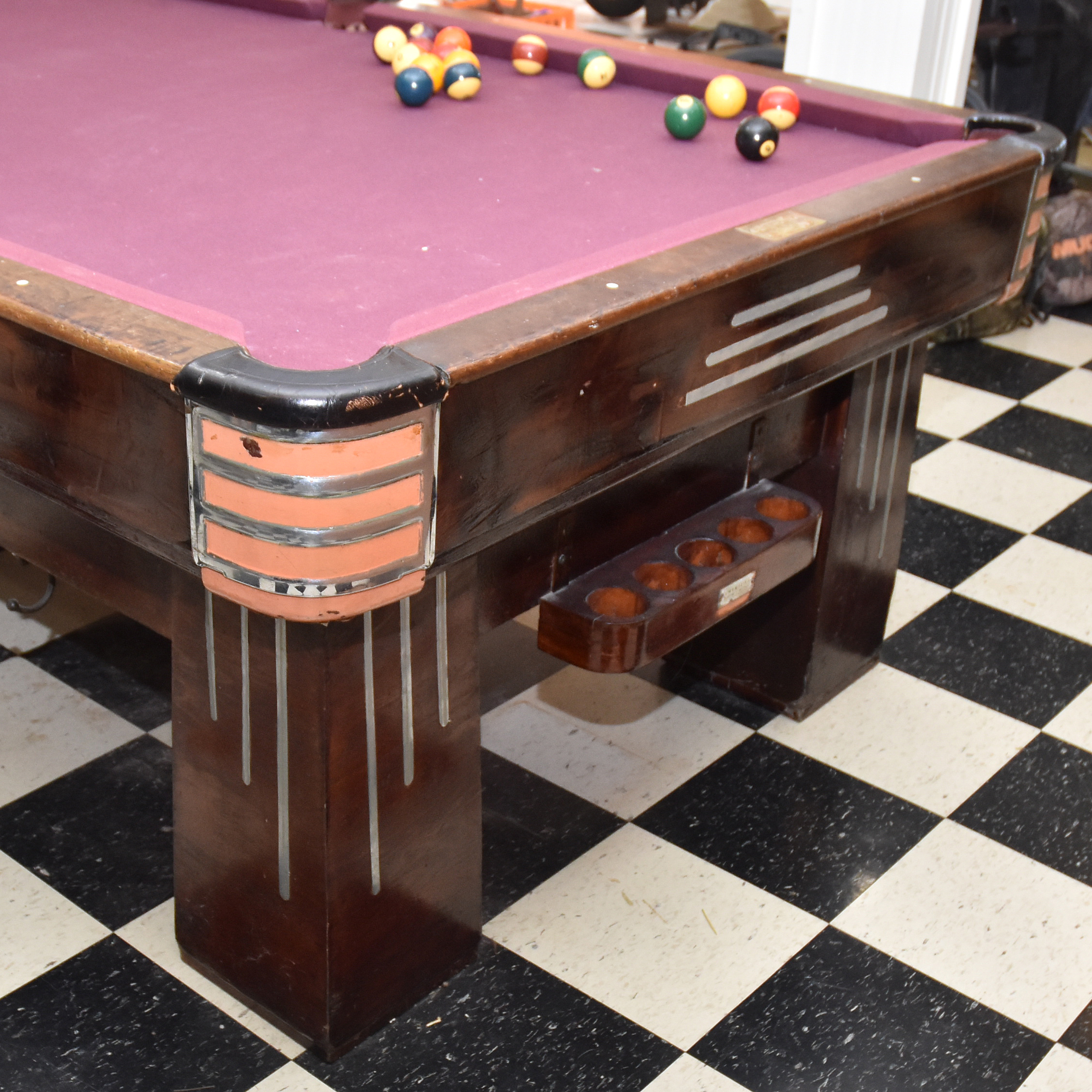 The Brunswick-Balke-Collender Co. "Challenger" Art Deco Pool Table, circa 1940