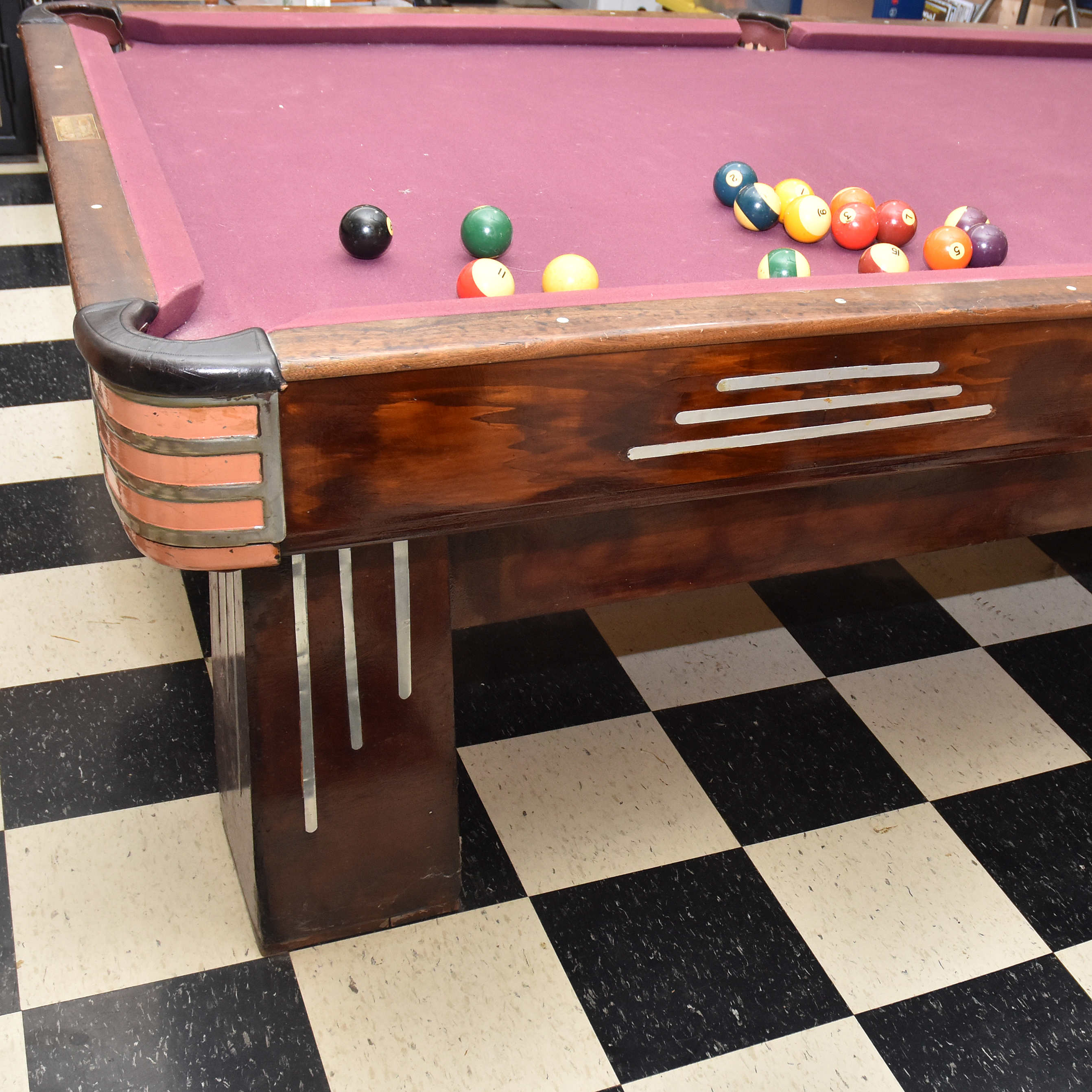 The Brunswick-Balke-Collender Co. "Challenger" Art Deco Pool Table, circa 1940