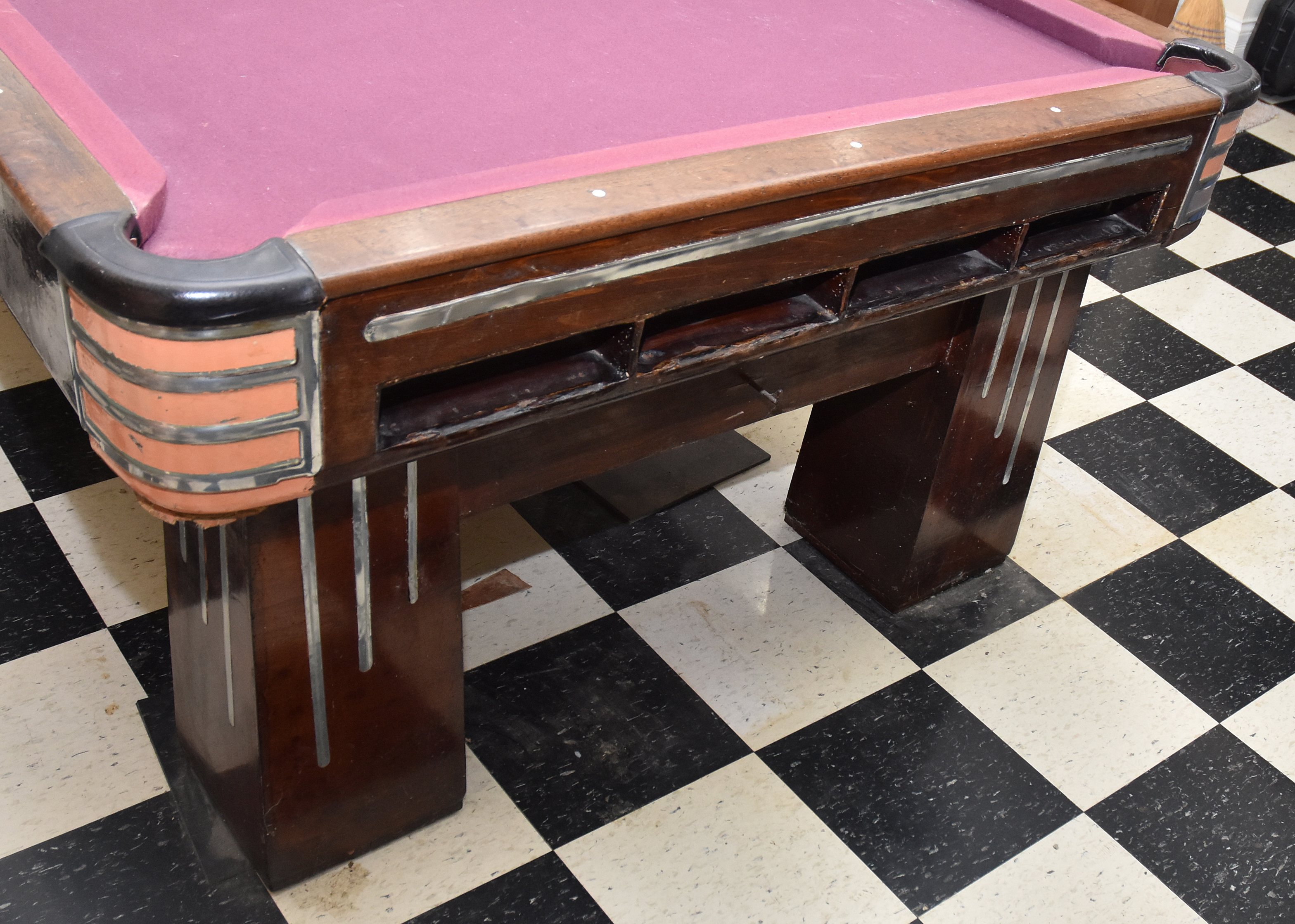 The Brunswick-Balke-Collender Co. "Challenger" Art Deco Pool Table, circa 1940