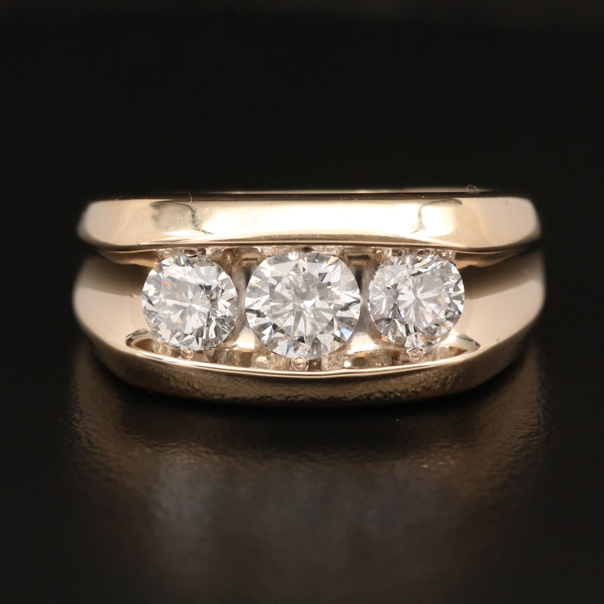 14K 1.50 CTW Diamond Three Stone Ring