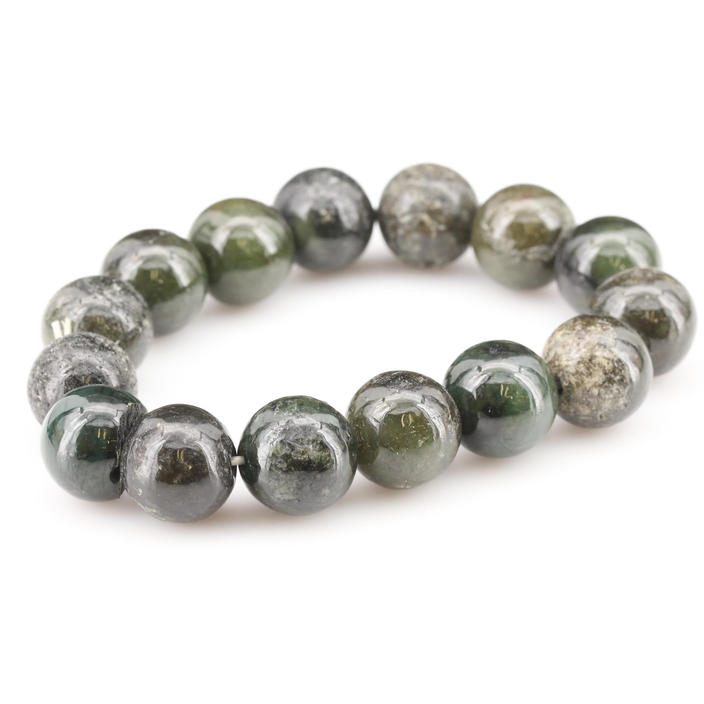 Expandable Jadeite Bead Bracelet