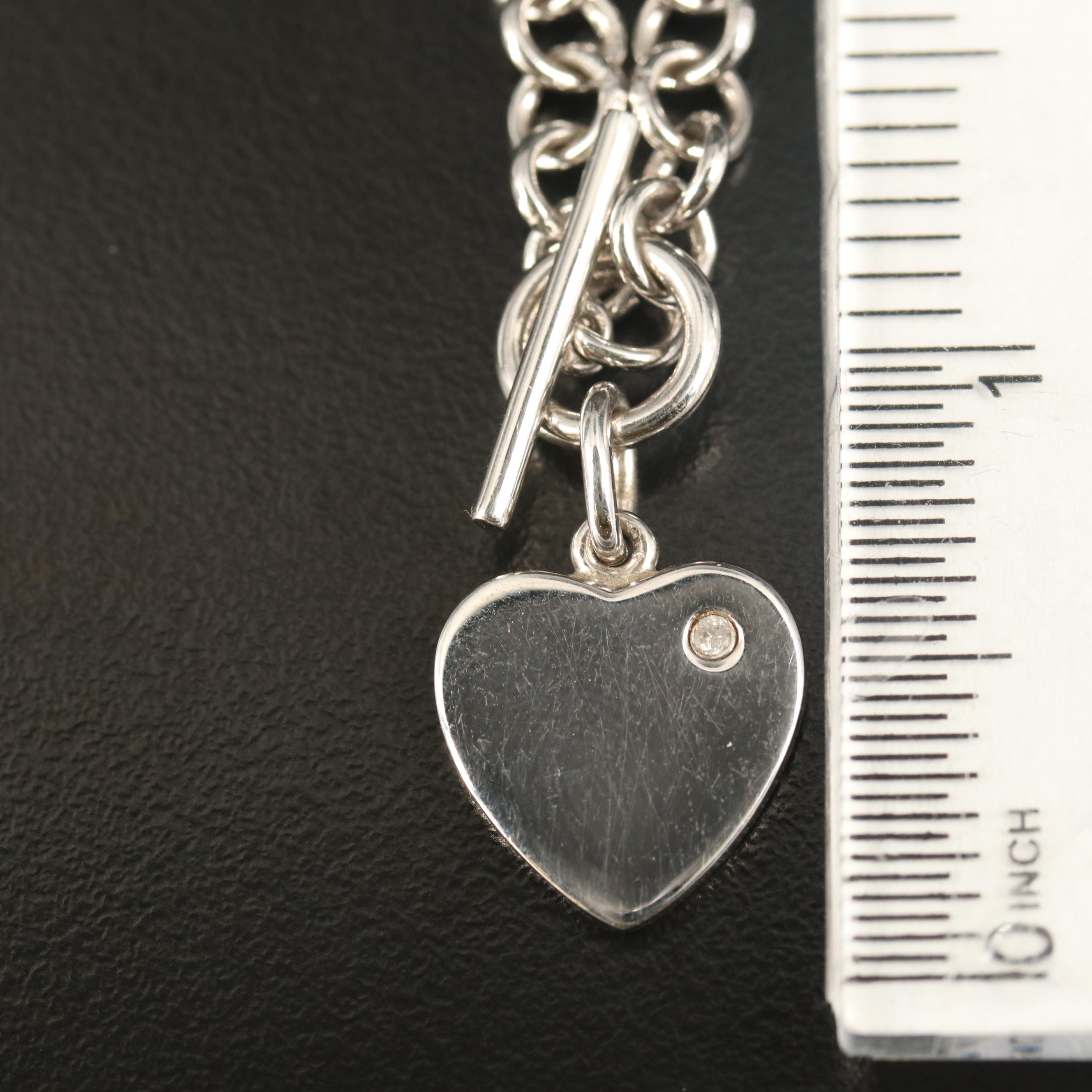 Hot Diamonds Sterling Diamond Heart Charm Bracelet