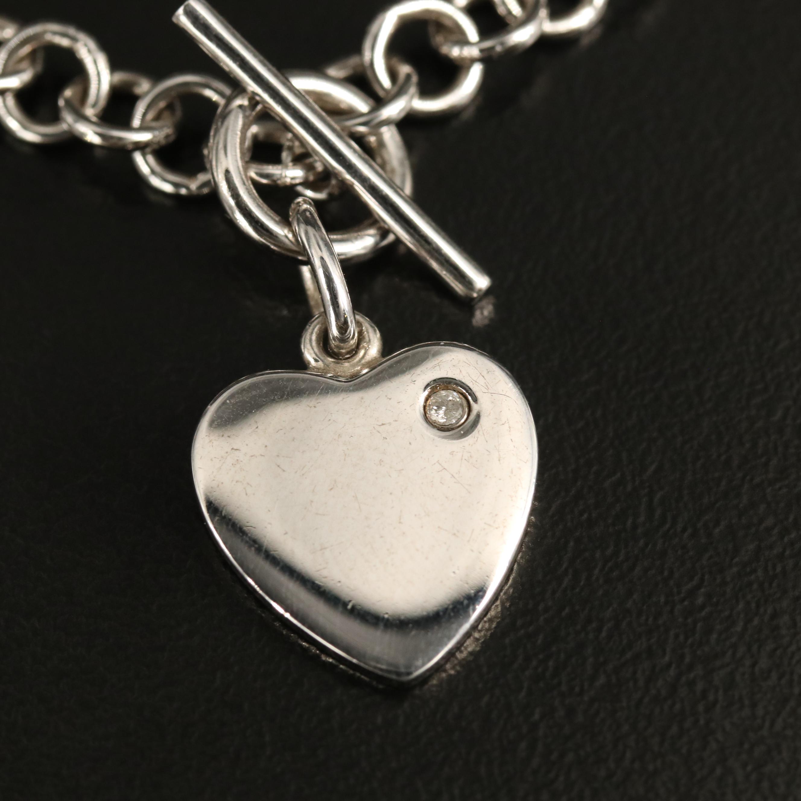 Hot Diamonds Sterling Diamond Heart Charm Bracelet