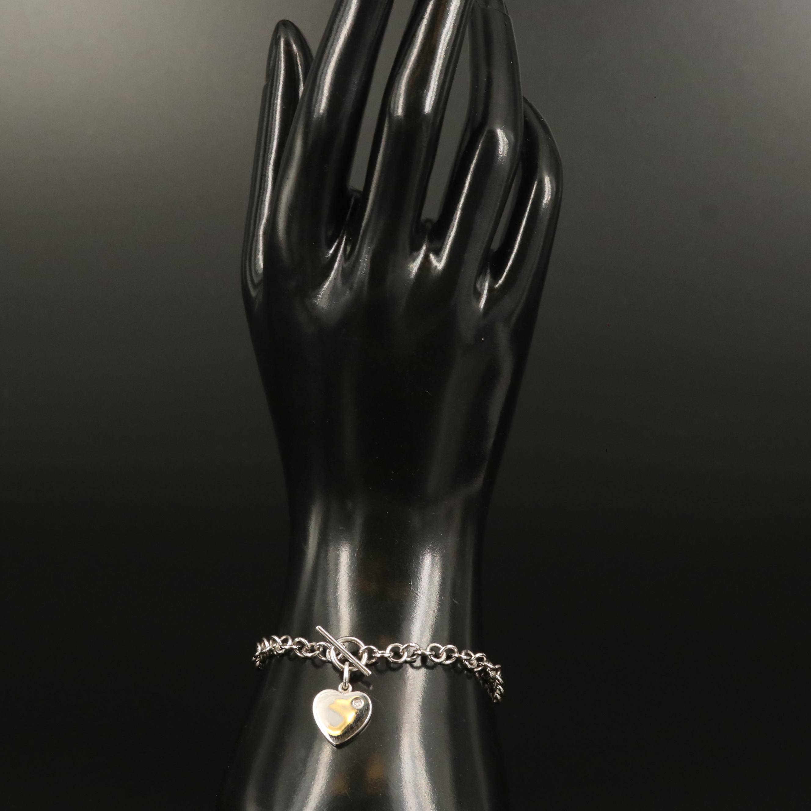 Hot Diamonds Sterling Diamond Heart Charm Bracelet