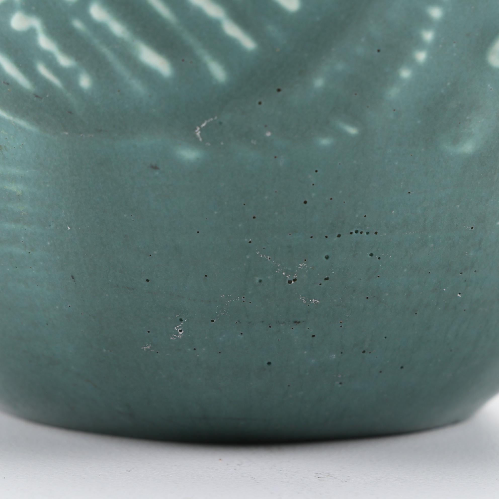 Rookwood Pottery Green Matte Glaze Fish Motif Ceramic Vase, 1931