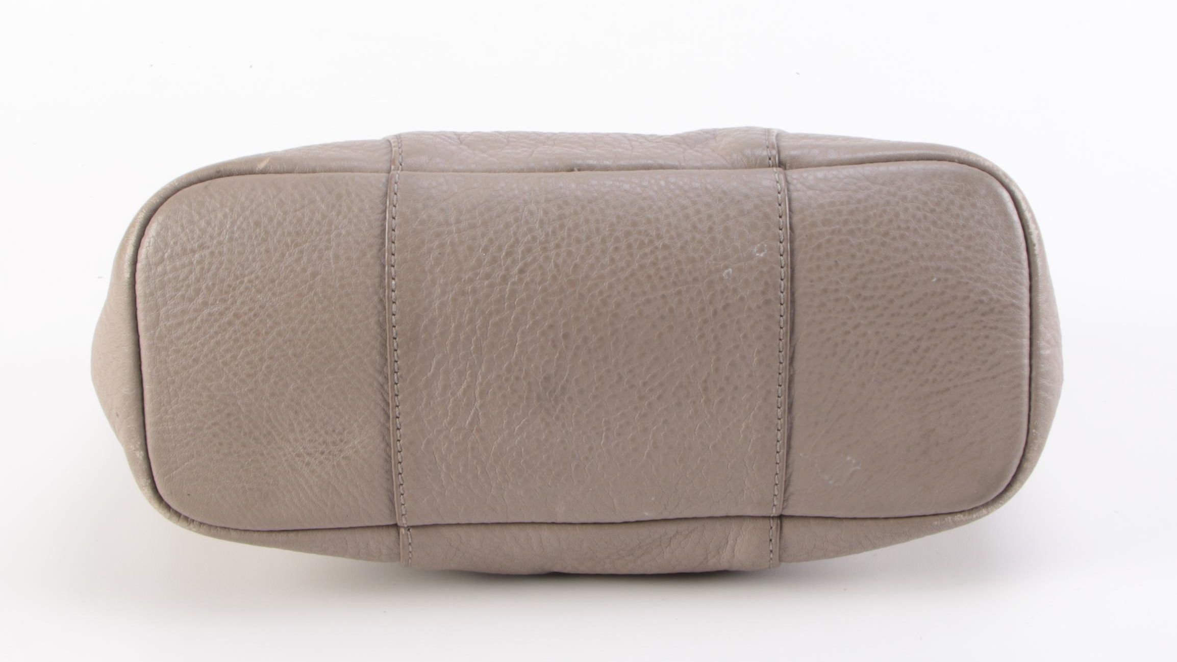 Tory Burch Taupe Grained Leather Two-Way Tote Bag