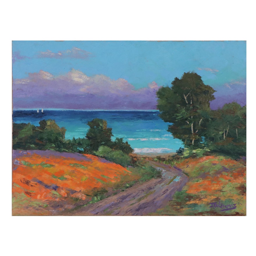 James Baldoumas Landscape Oil Painting "Ocean View," 2021