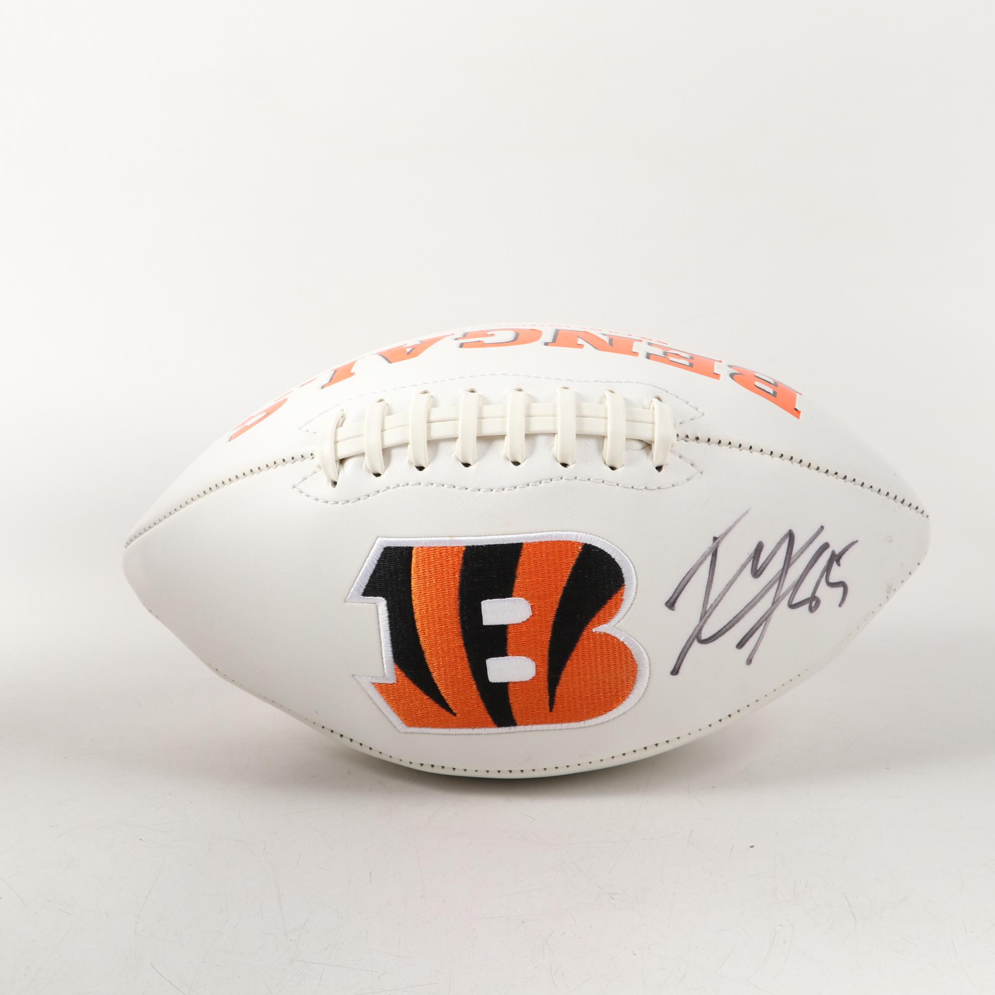 Tyler Eifert Signed Mini Helmet and Football with Mike Maydak Print