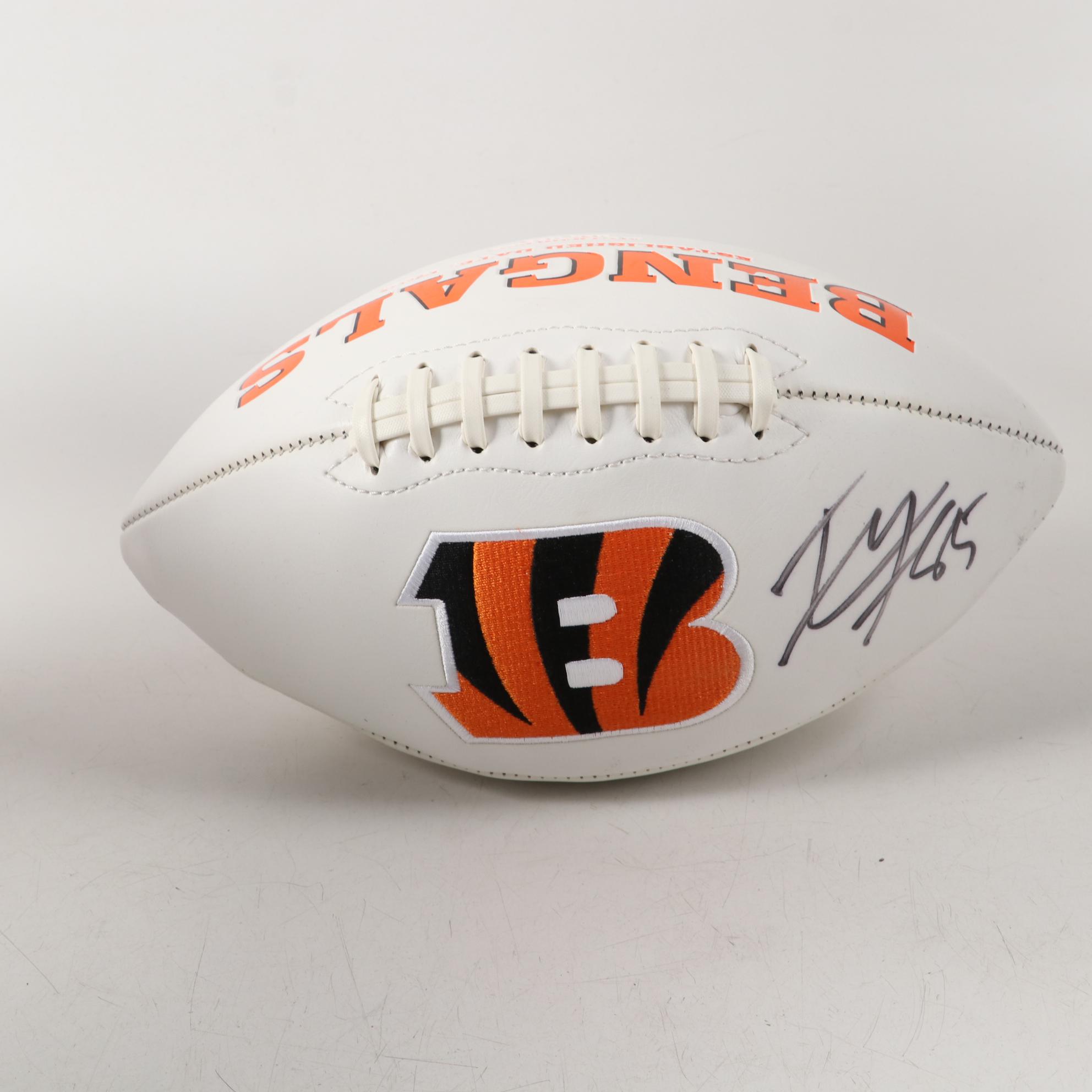 Tyler Eifert Signed Mini Helmet and Football with Mike Maydak Print