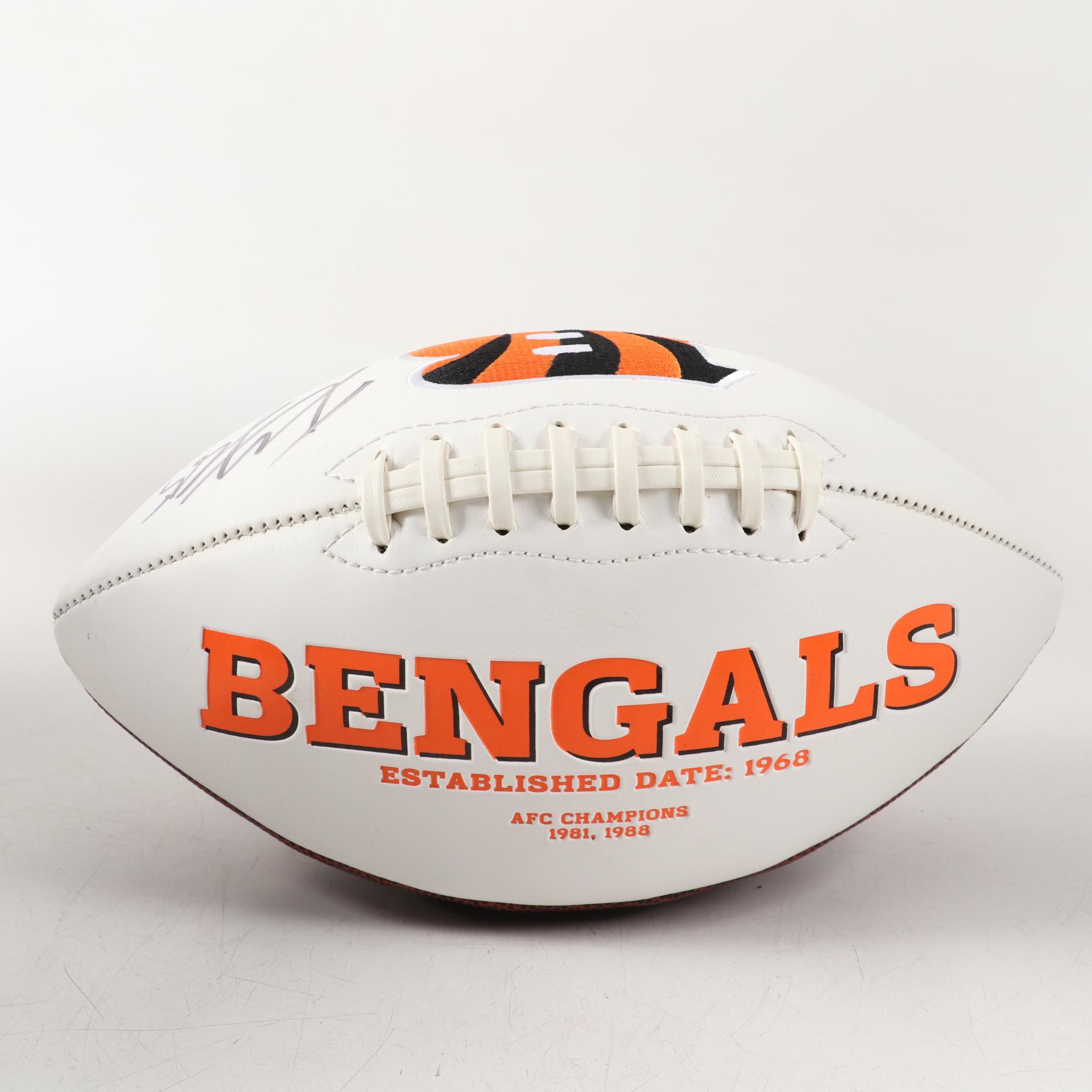 Tyler Eifert Signed Mini Helmet and Football with Mike Maydak Print