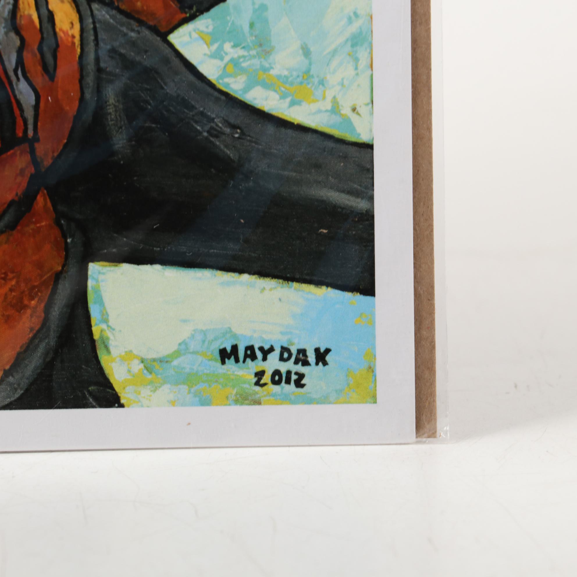 Tyler Eifert Signed Mini Helmet and Football with Mike Maydak Print