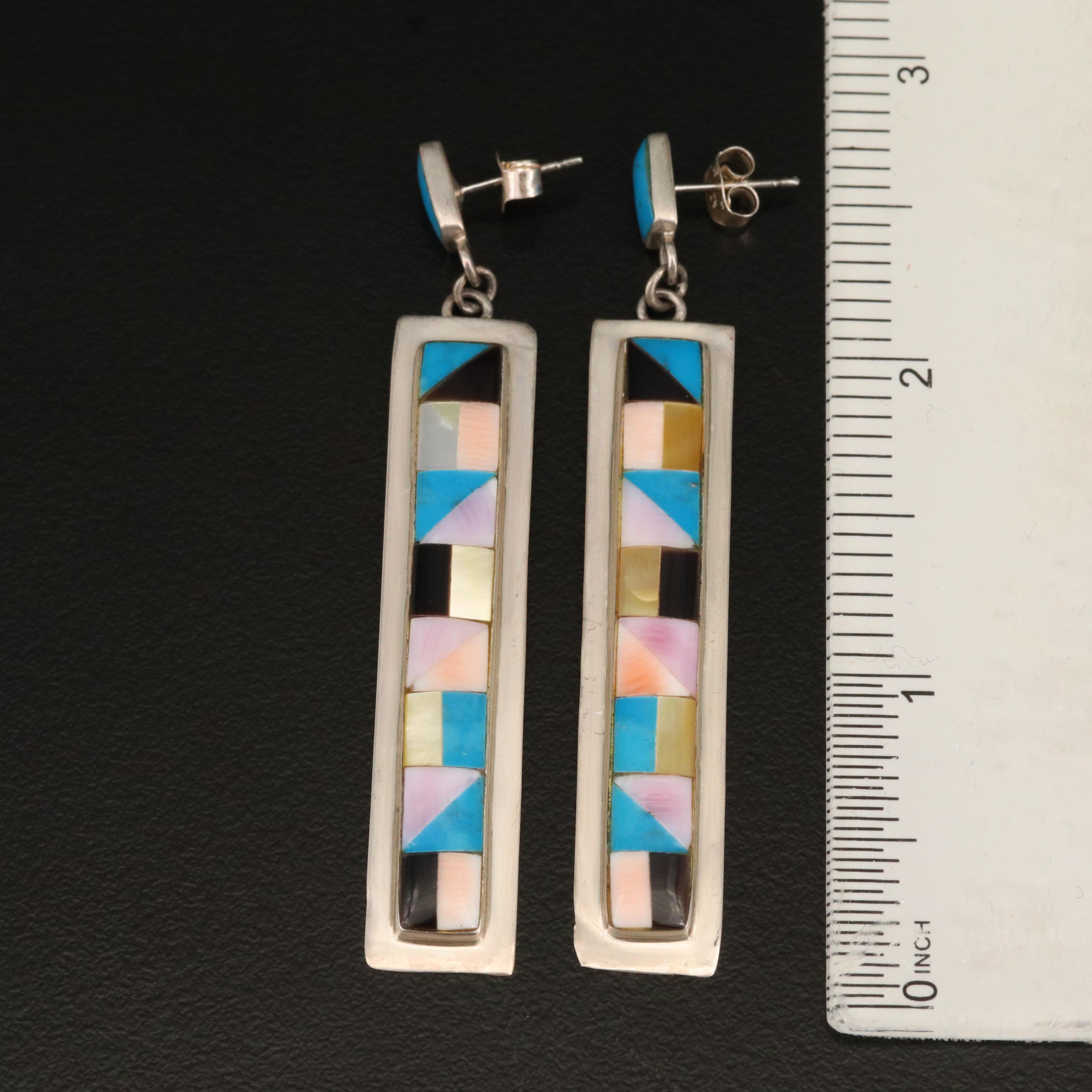 Sterling Earrings Including Turquoise, 800 Silver and Snakes
