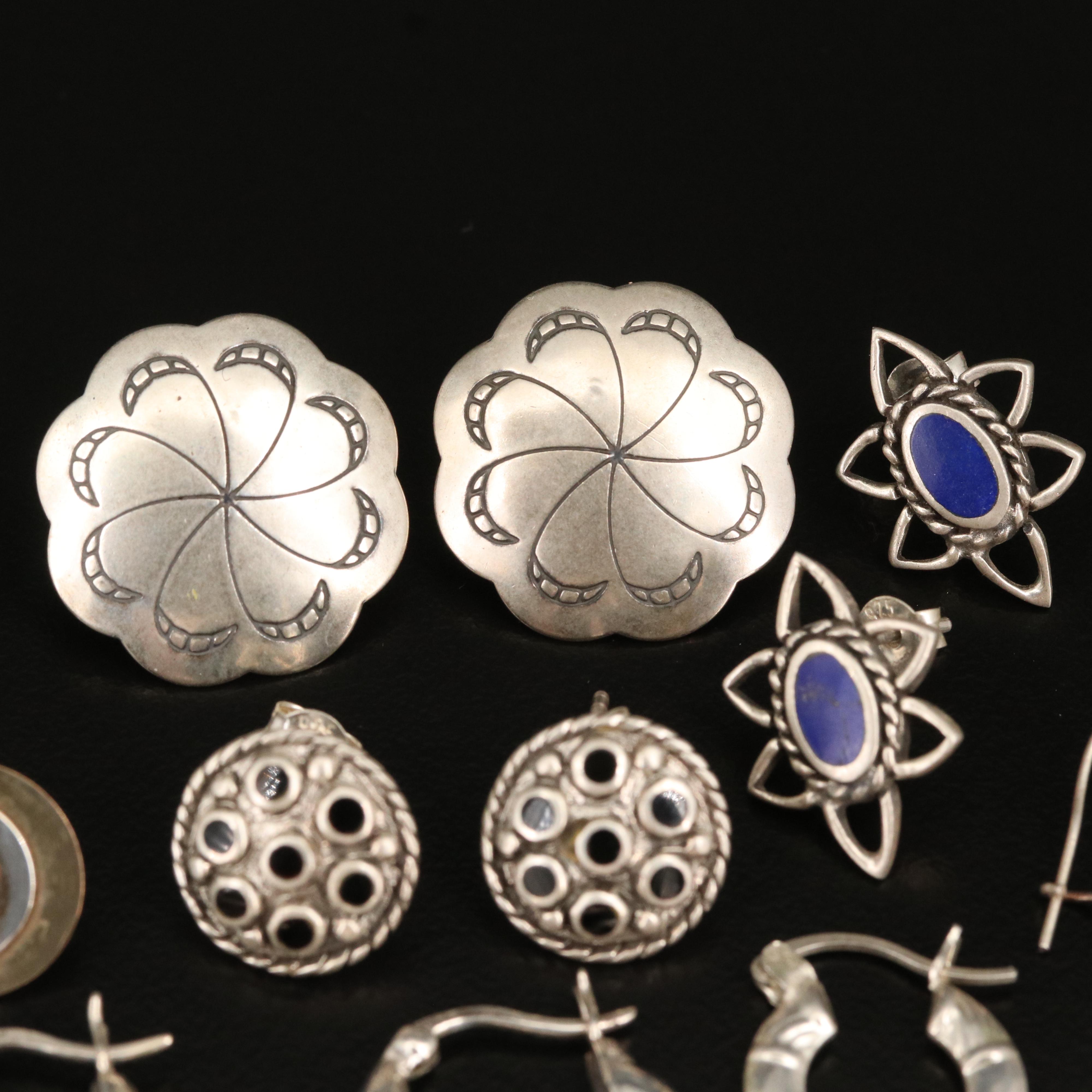 Sterling Earrings Including Turquoise, 800 Silver and Snakes