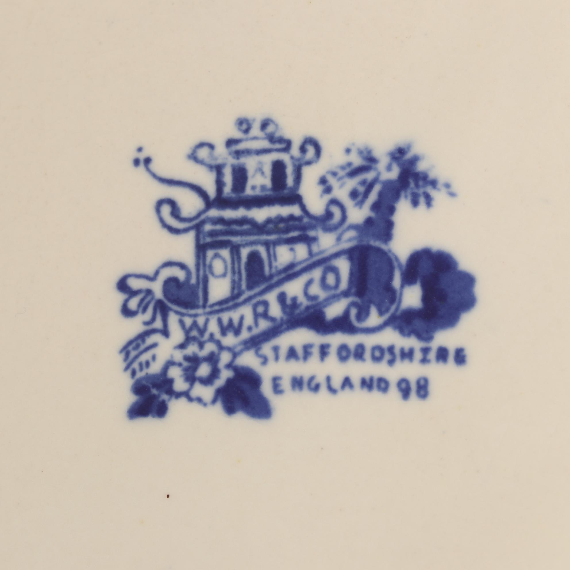 W.W.R. & Co. Porcelain Transferware Jardiniere with Gilt Accents