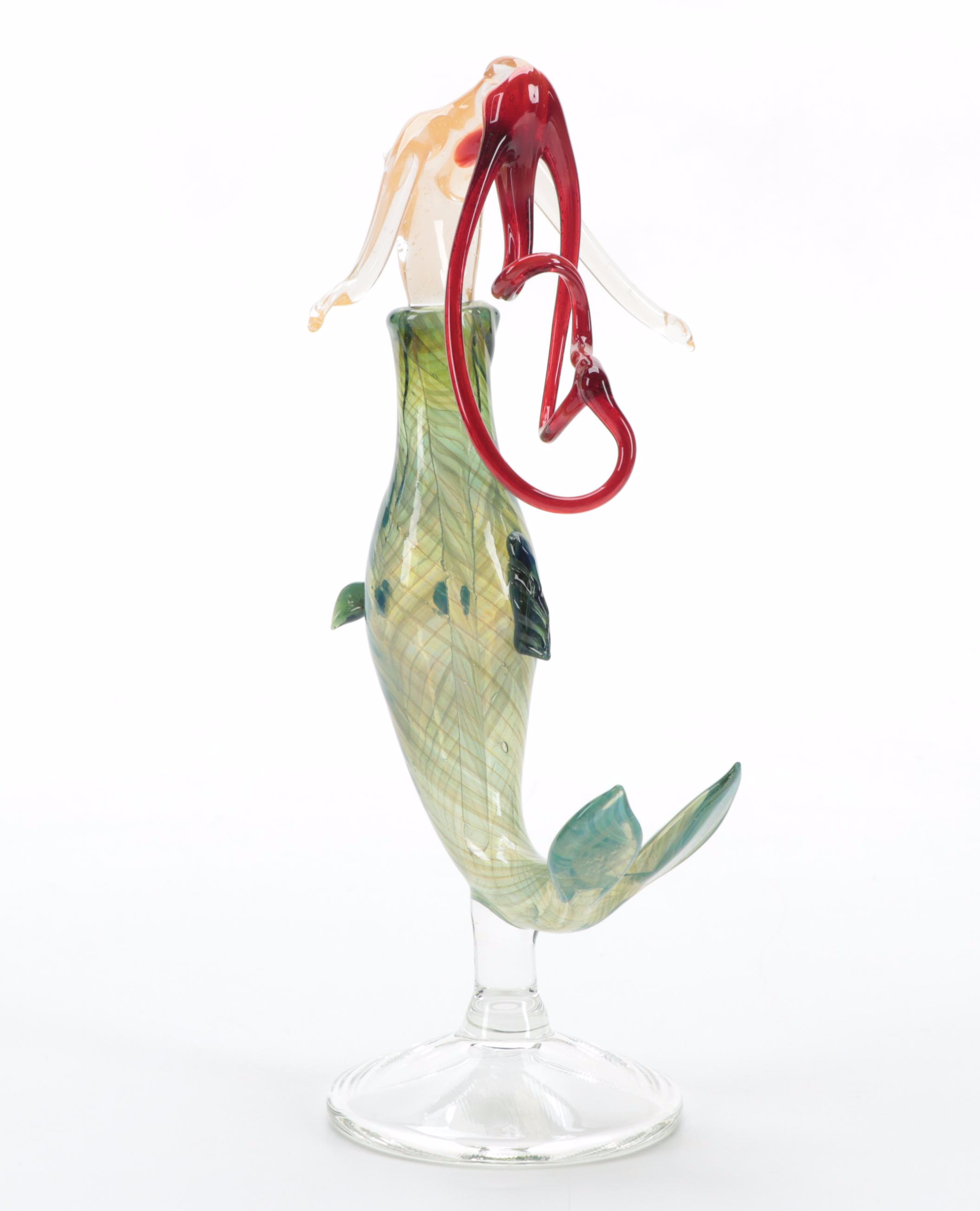 Milon Townsend Art Glass Mermaid Perfume Bottle, 2000