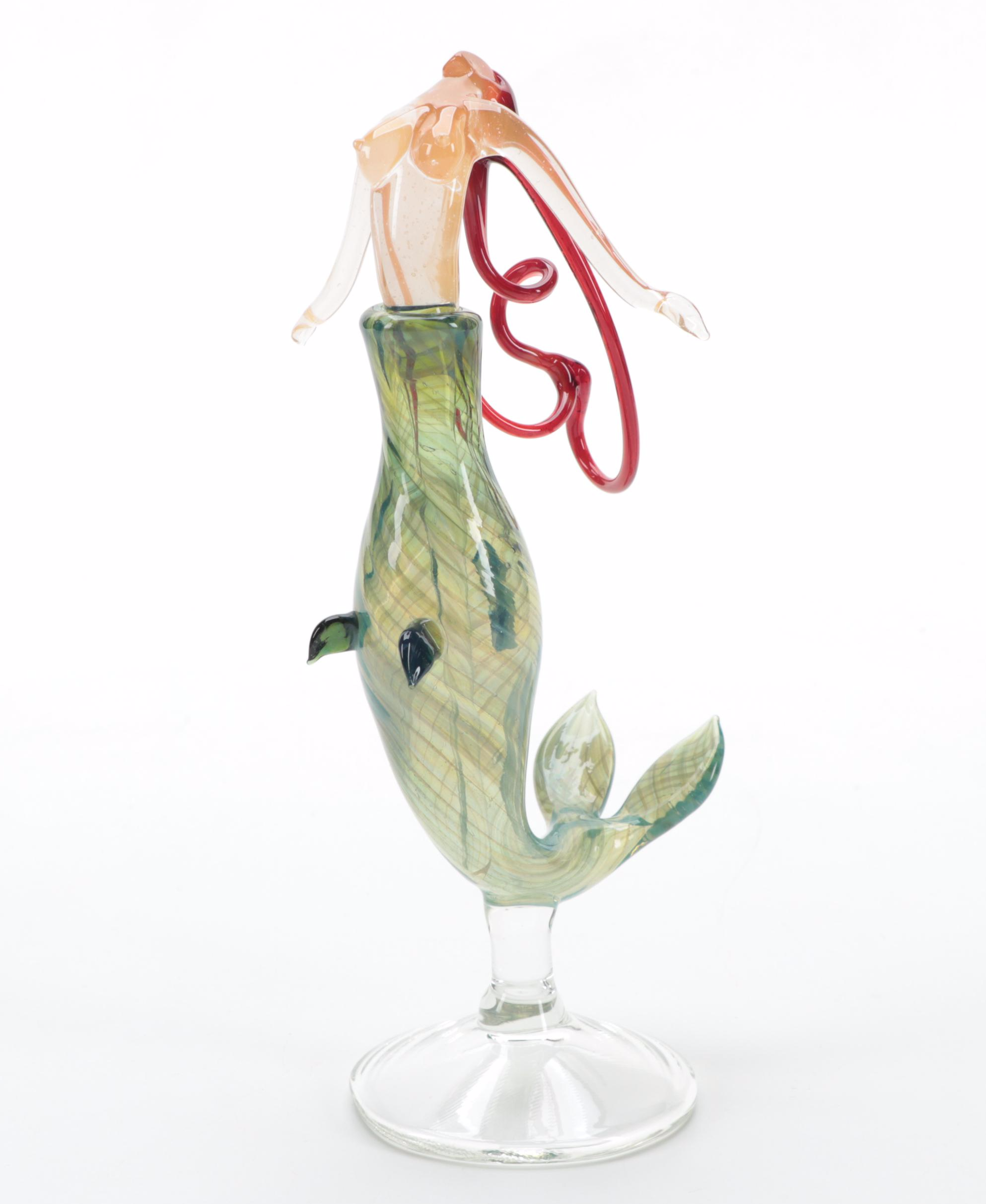 Milon Townsend Art Glass Mermaid Perfume Bottle, 2000