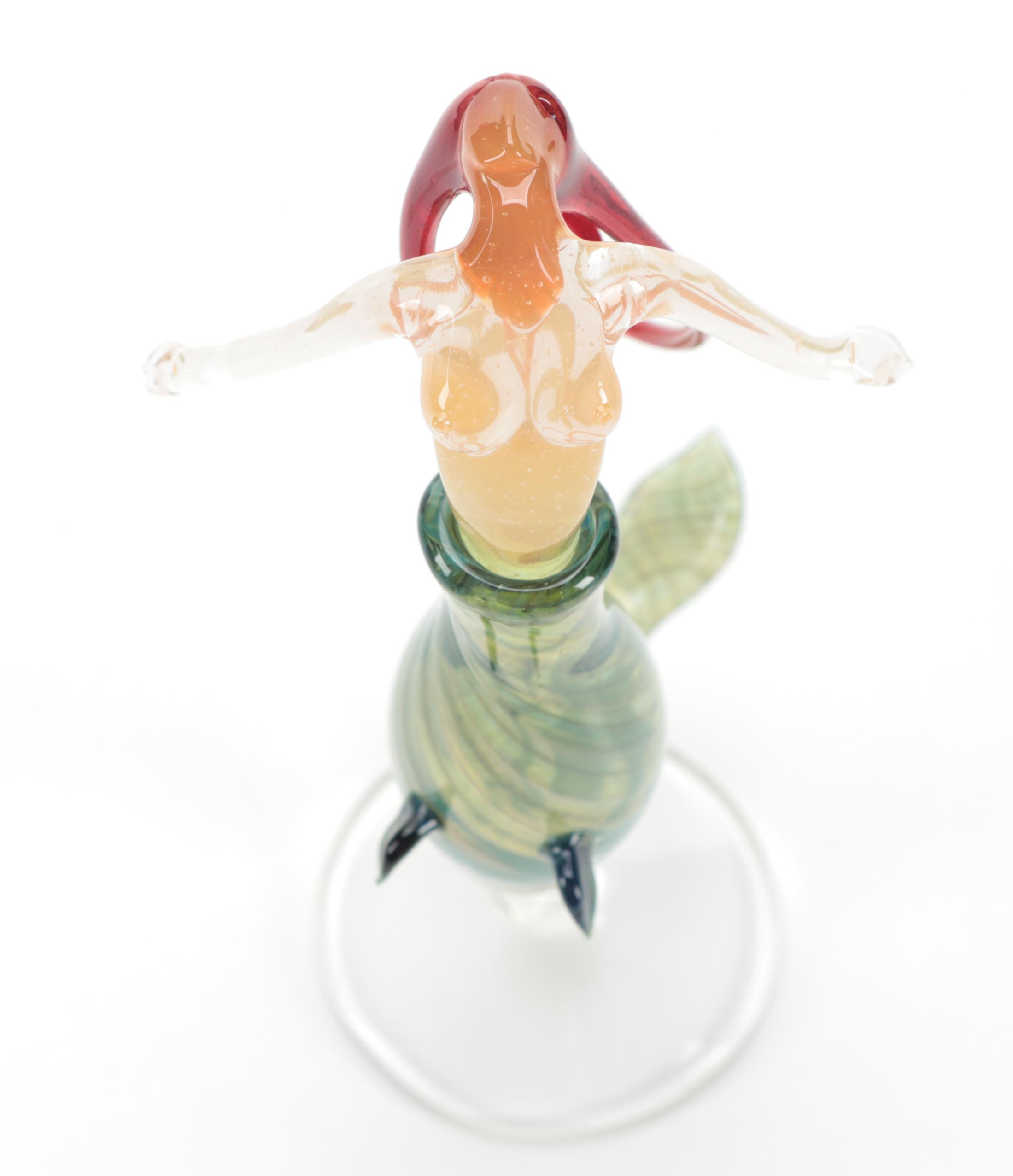 Milon Townsend Art Glass Mermaid Perfume Bottle, 2000
