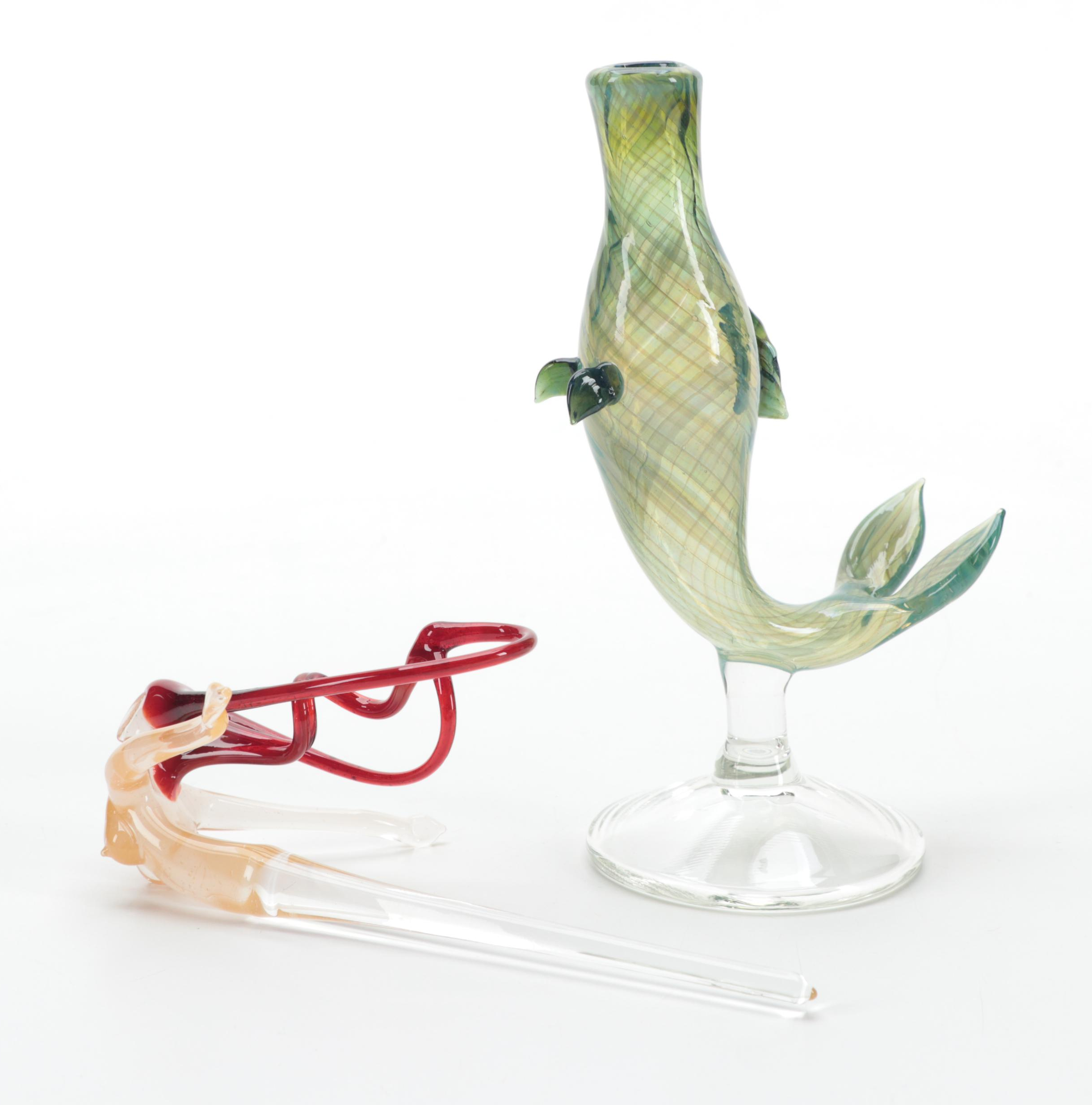 Milon Townsend Art Glass Mermaid Perfume Bottle, 2000