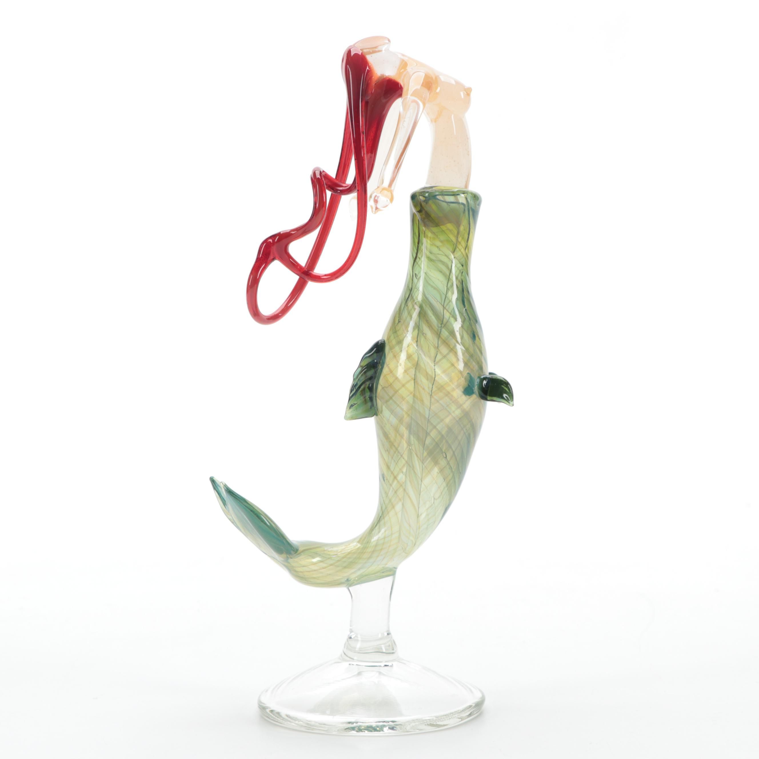 Milon Townsend Art Glass Mermaid Perfume Bottle, 2000