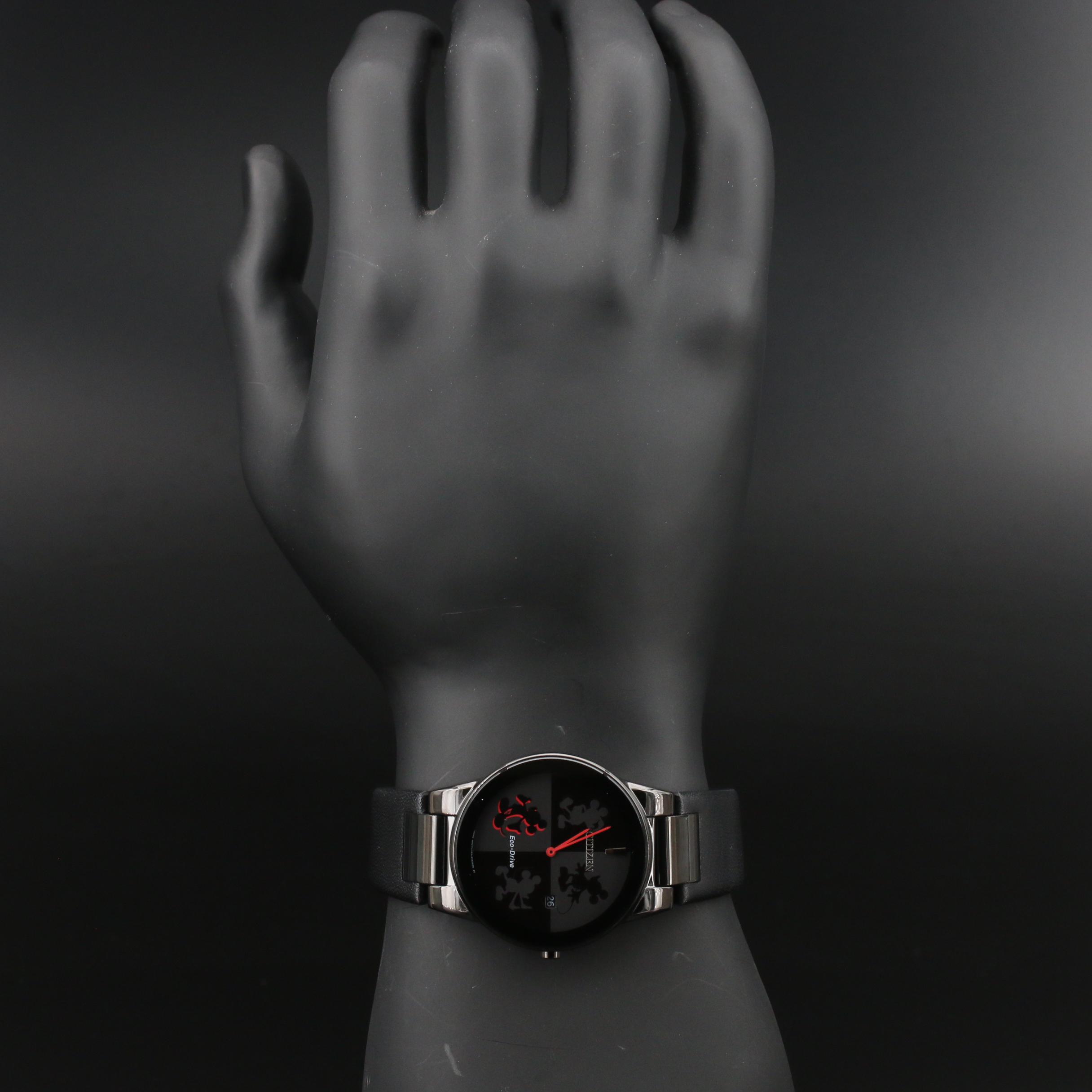Citizen Eco-Drive Mickey Mouse Black Ion-Plated Watch