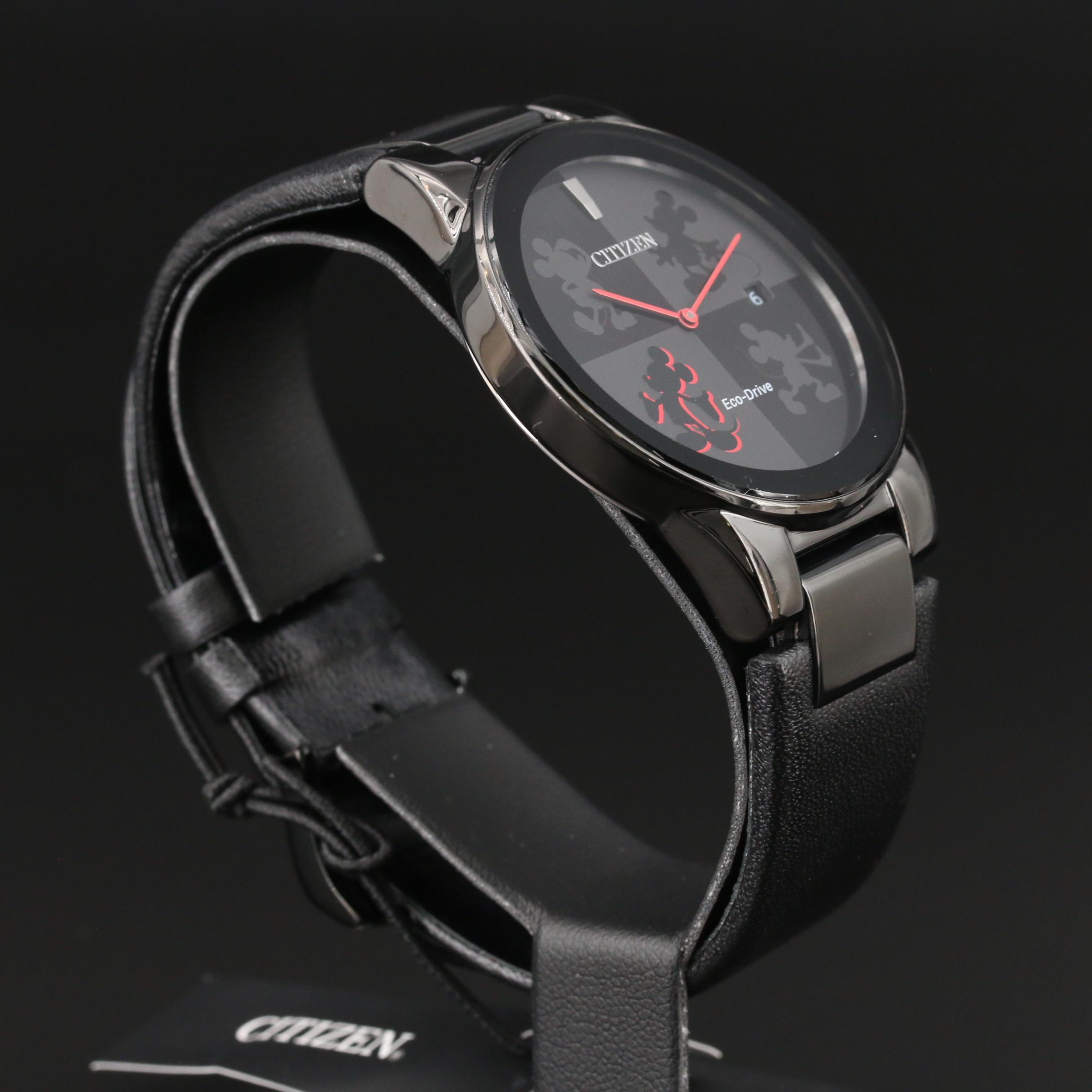 Citizen Eco-Drive Mickey Mouse Black Ion-Plated Watch