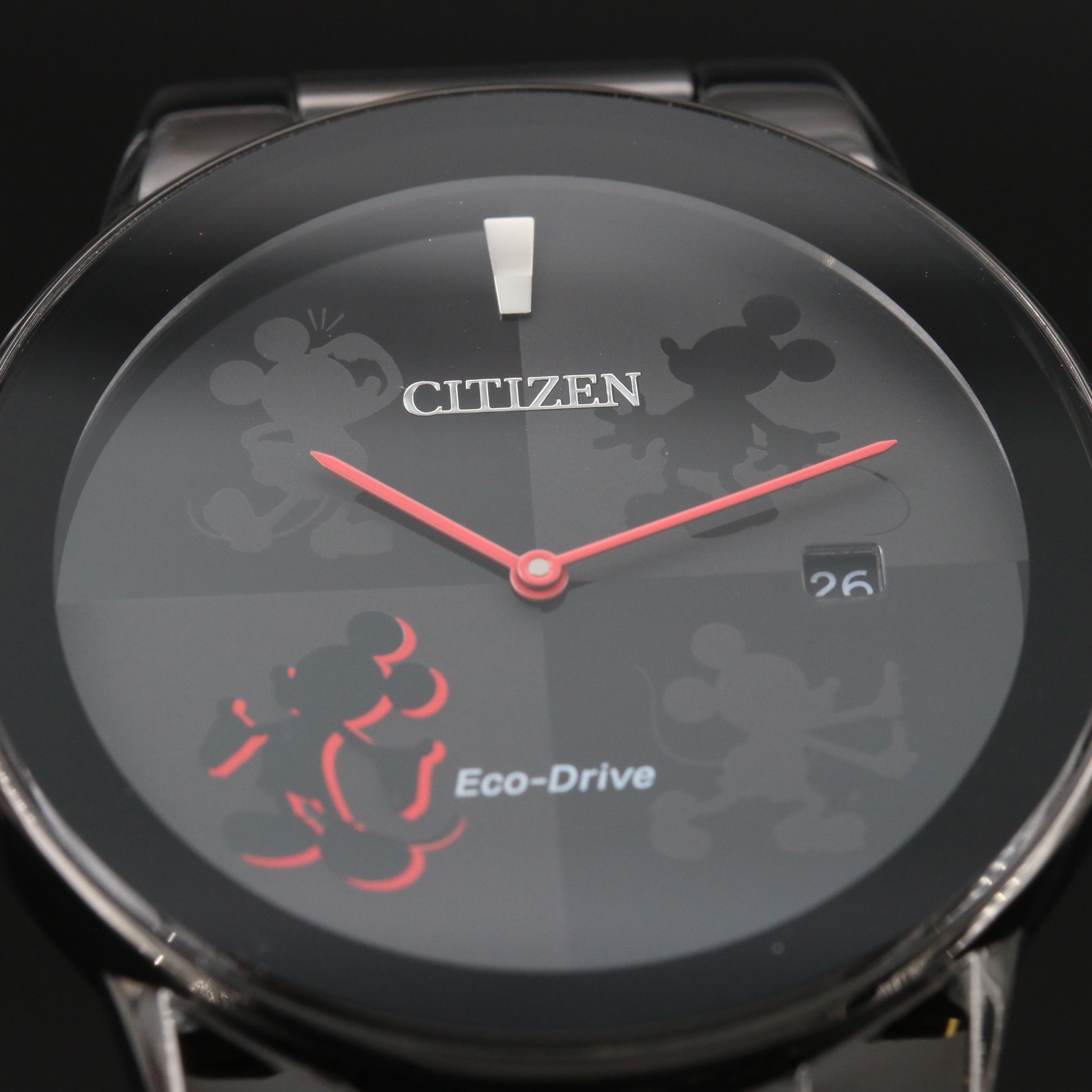 Citizen Eco-Drive Mickey Mouse Black Ion-Plated Watch