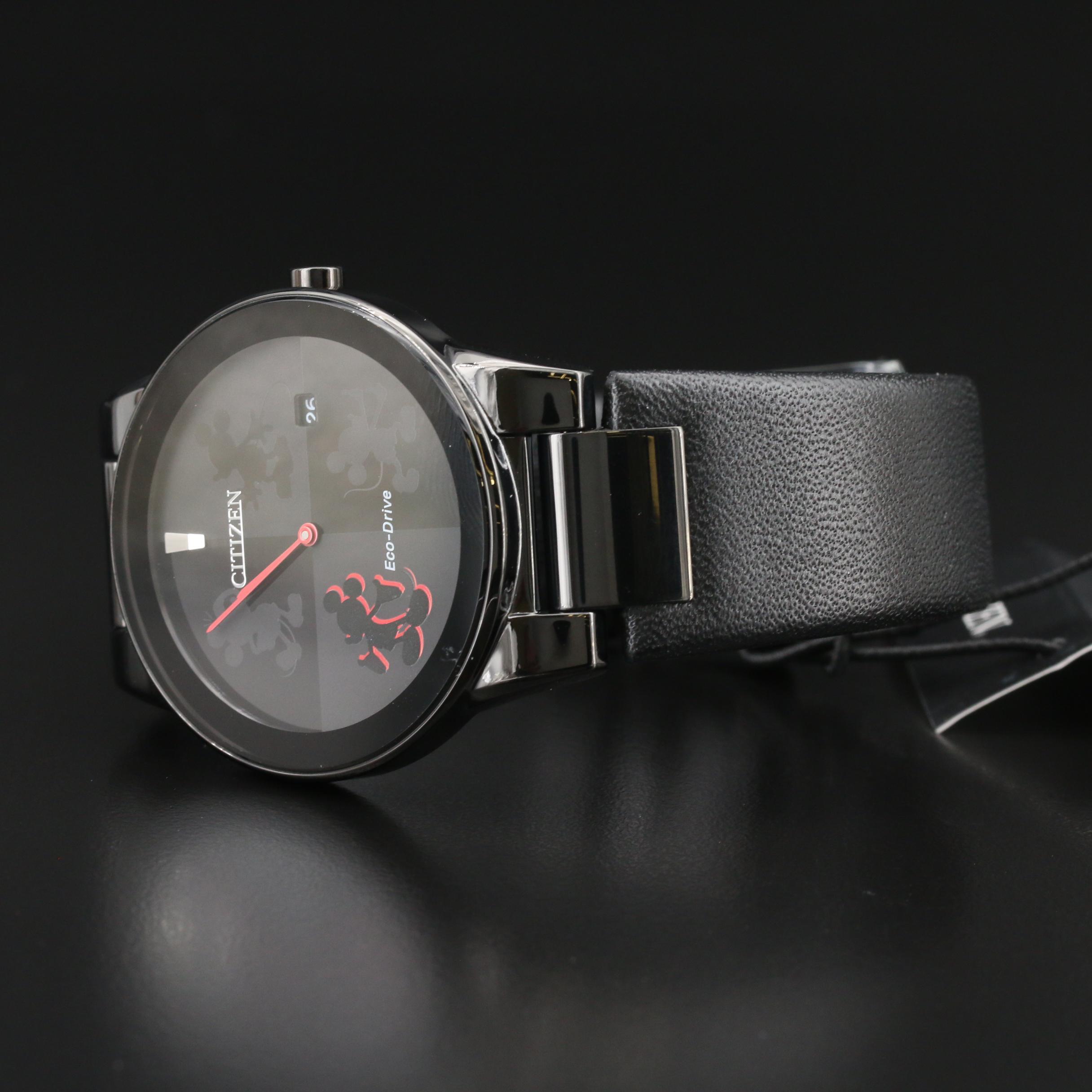 Citizen Eco-Drive Mickey Mouse Black Ion-Plated Watch