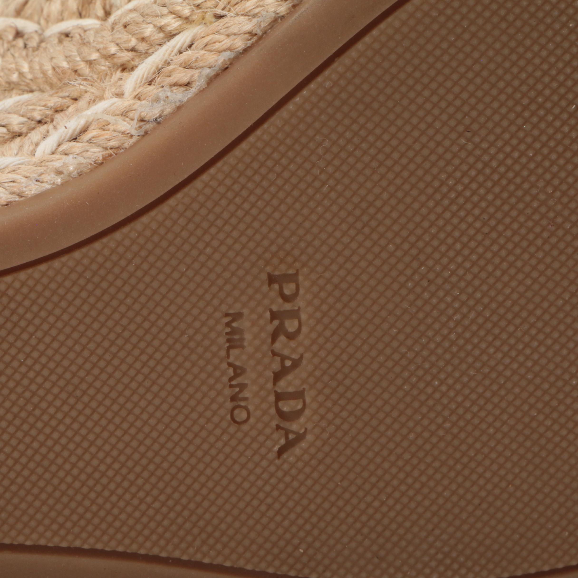 Prada Black Suede Espadrille Mule Wedges with Box