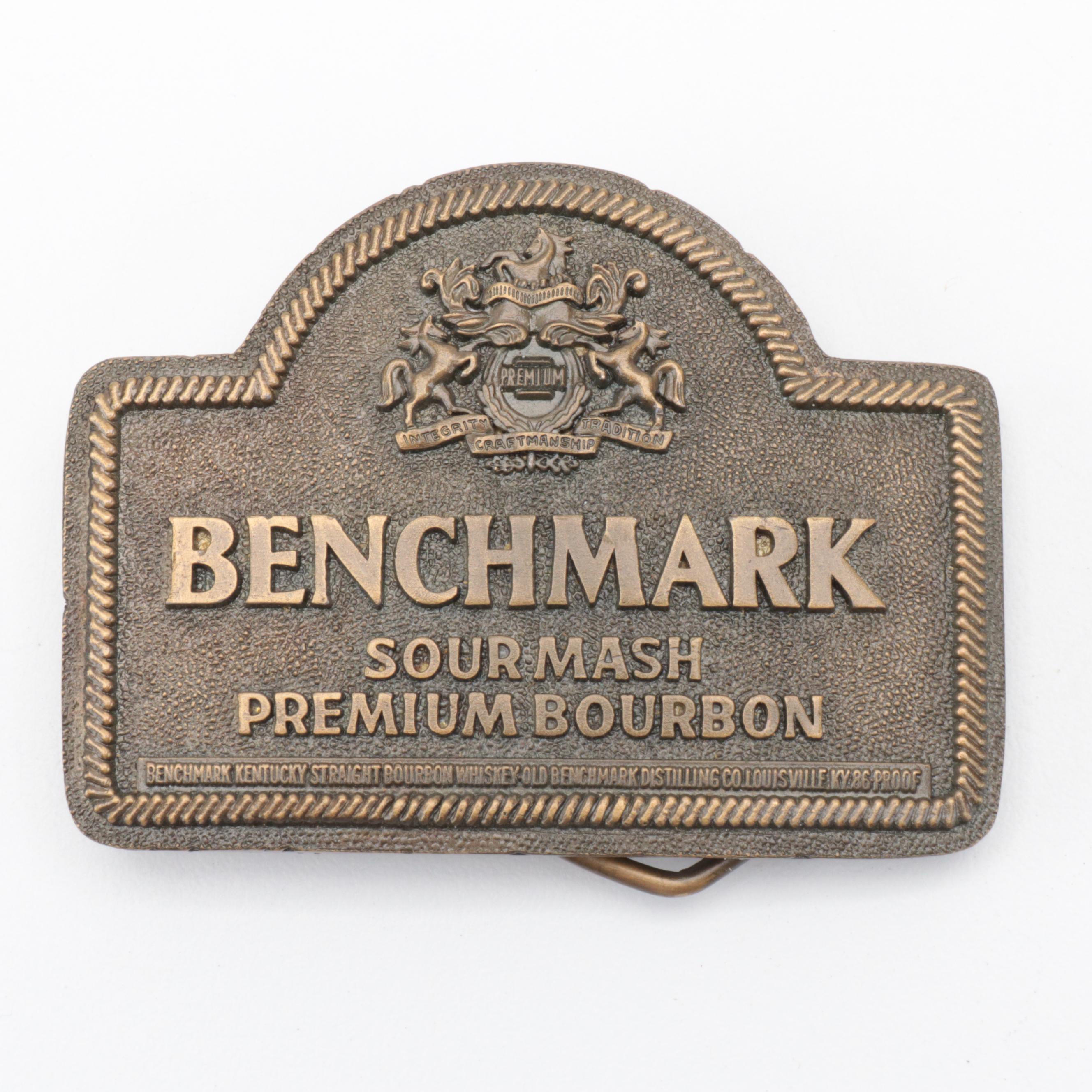 Corn Craftsman, Benchmark Bourbon and Levi Garrett Metal Belt Buckles