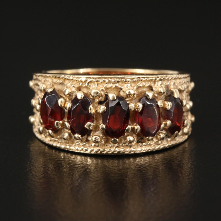 Vintage 14K Garnet Band