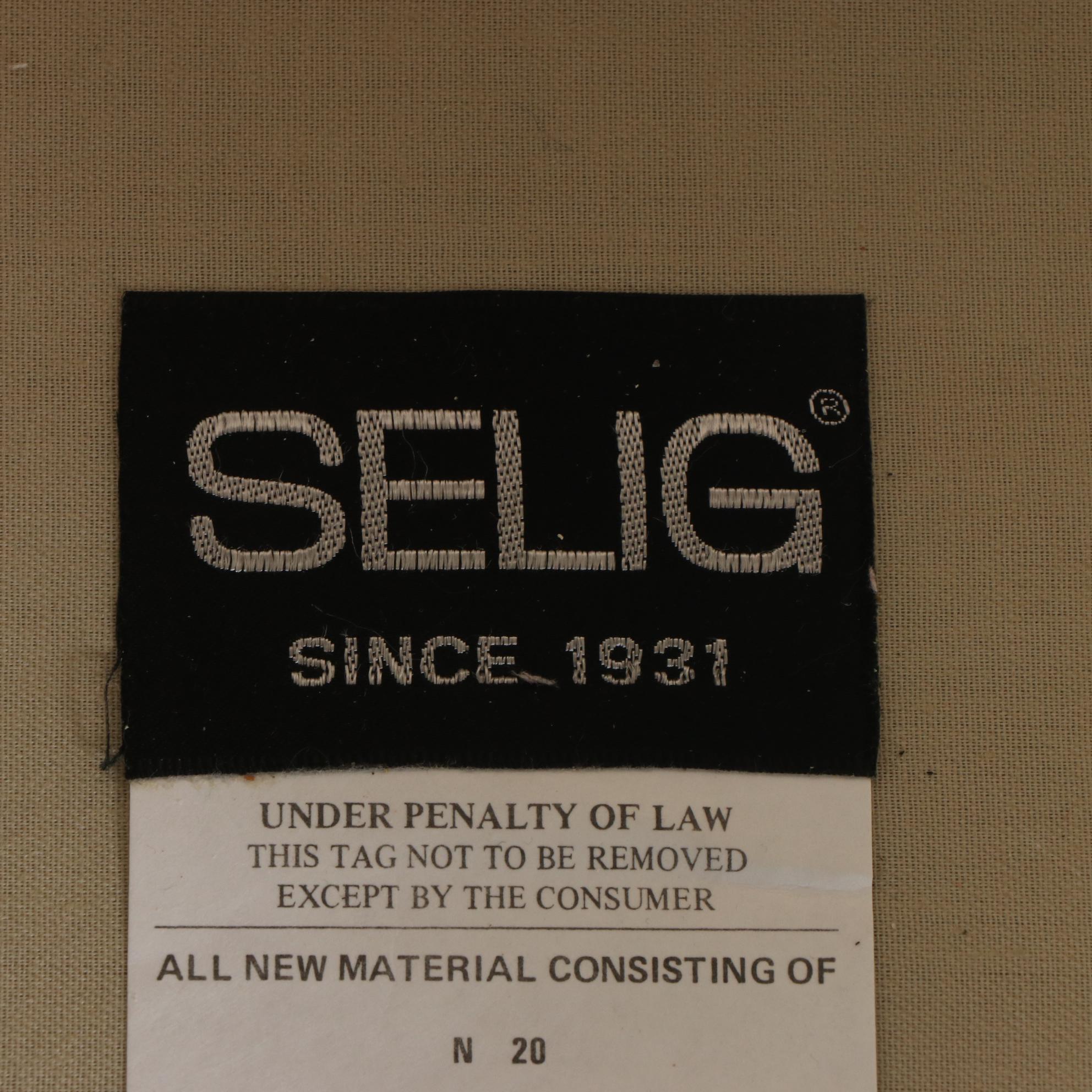 Selig Upholstered Armchair with Ottoman, Late 20th Century