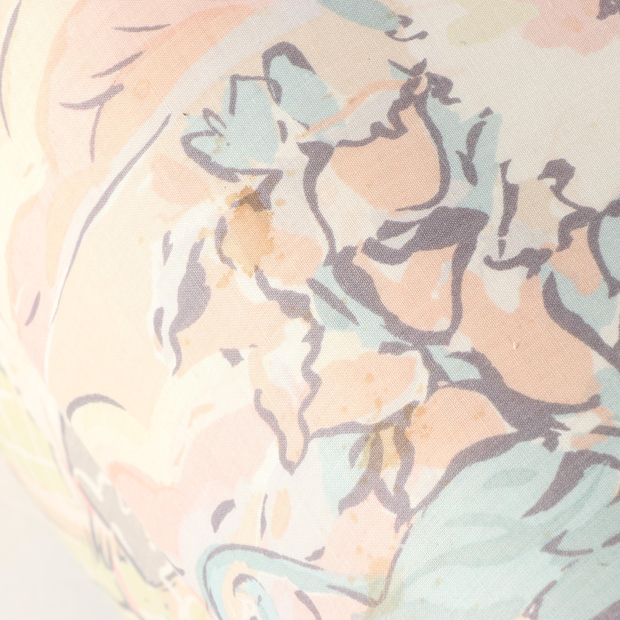 Selig Upholstered Armchair with Ottoman, Late 20th Century