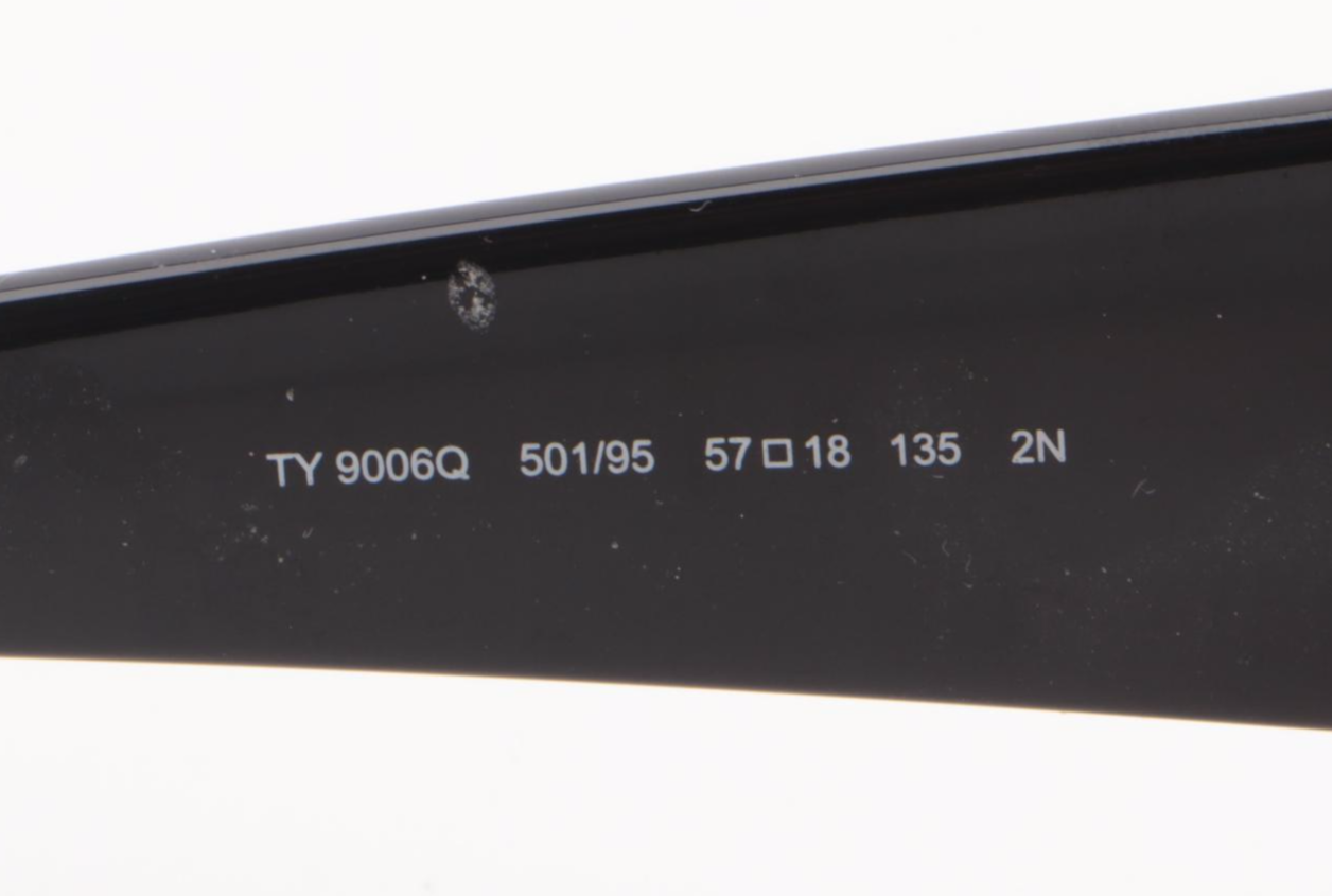 Tory Burch TY9006Q Black Square Sunglasses with Faux Tortoise Case