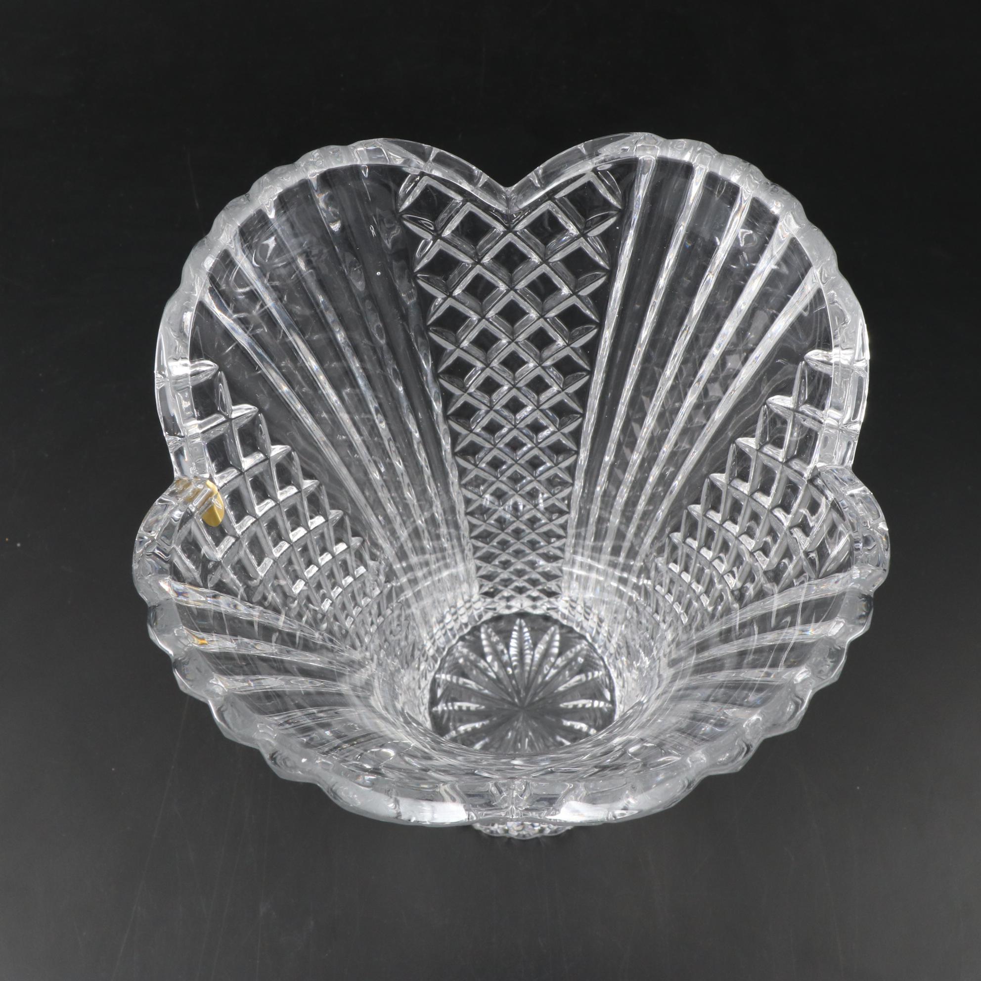 Royal Gallery Collections Lead Crystal Shelby Vase and Other Cut Glass Tableware
