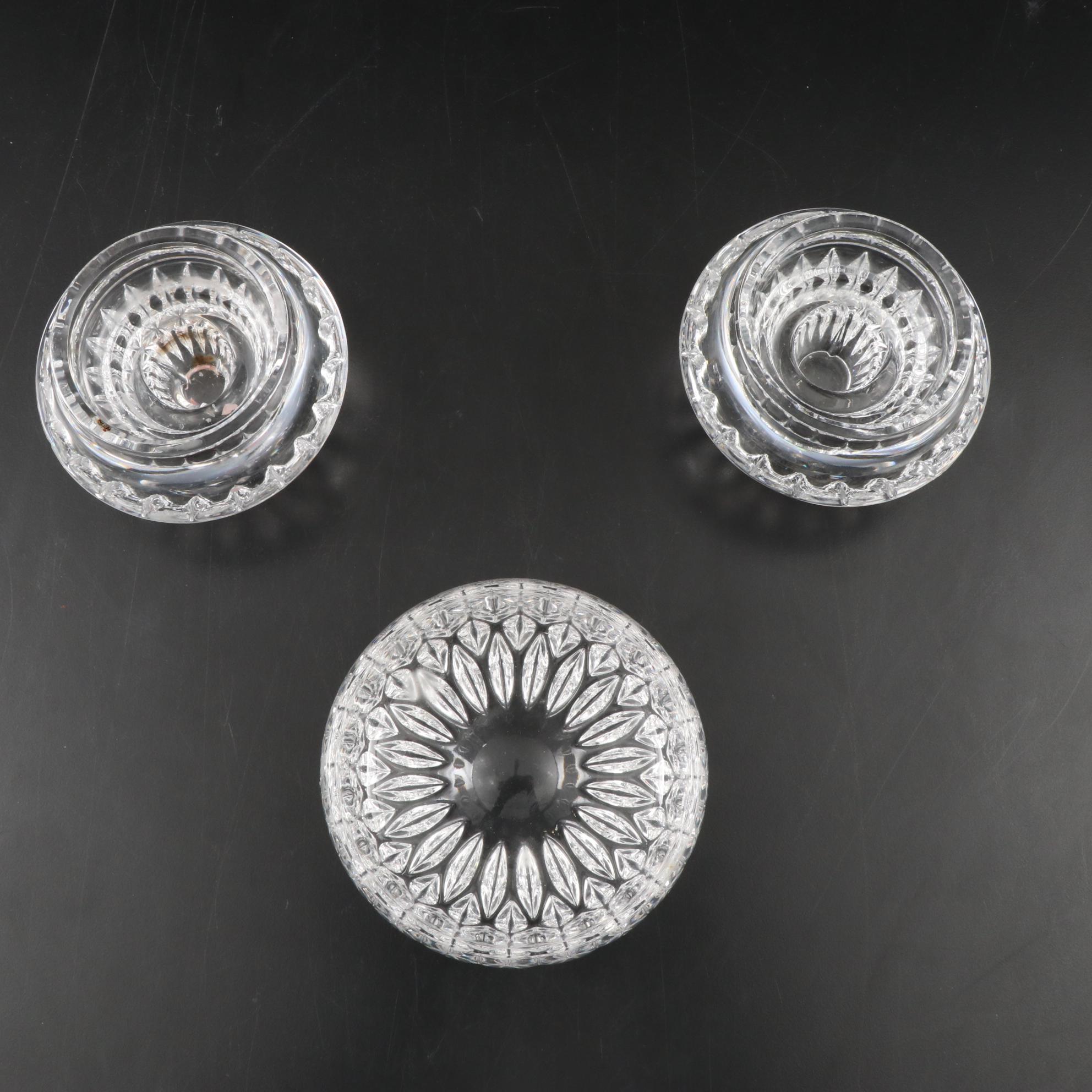 Royal Gallery Collections Lead Crystal Shelby Vase and Other Cut Glass Tableware