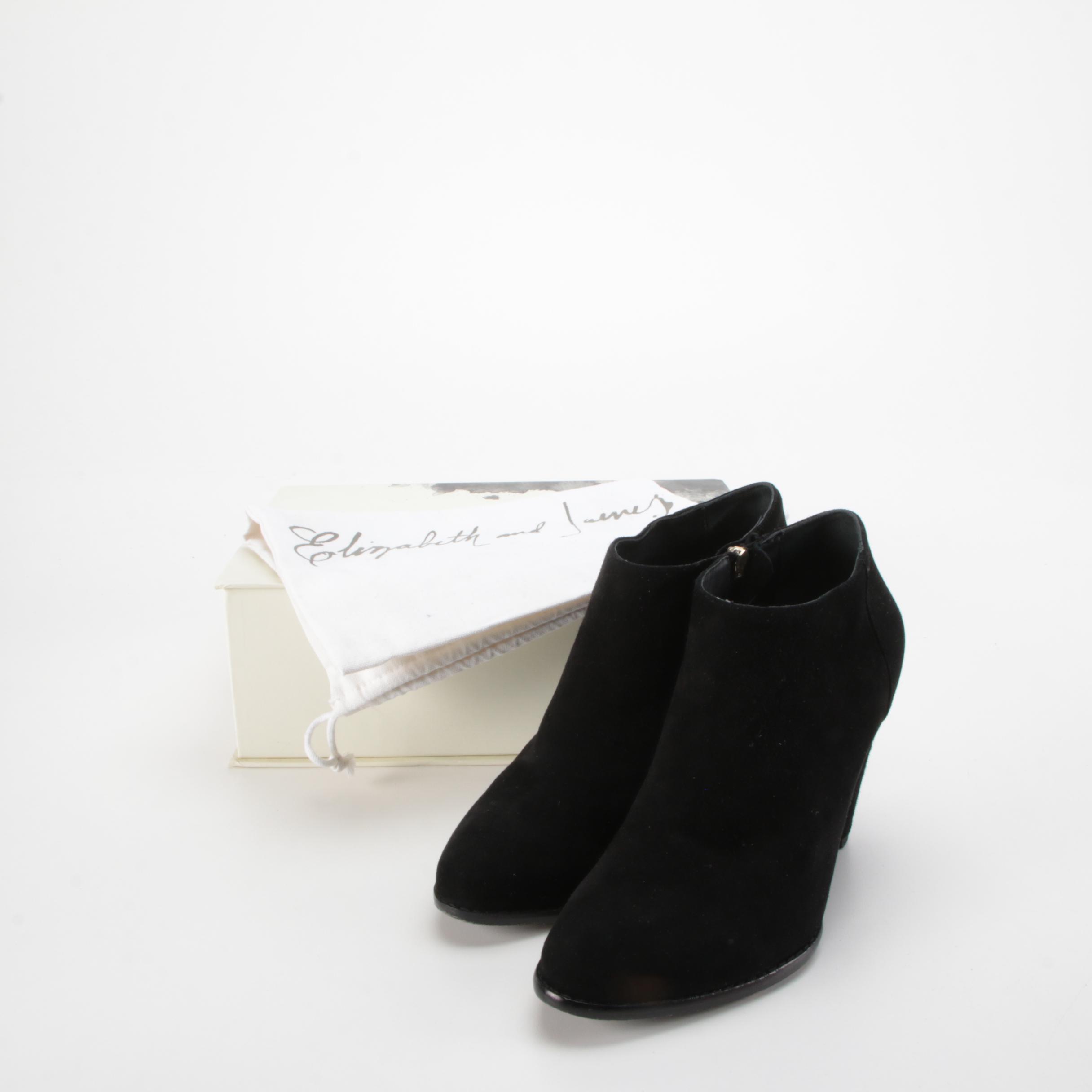 Elizabeth & James E-Shane Booties in Black Suede