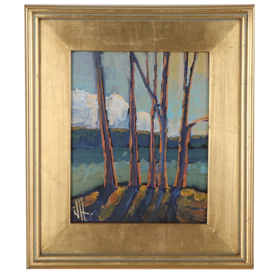 William Hawkins Landscape Oil Painting "Iluminar," 2021