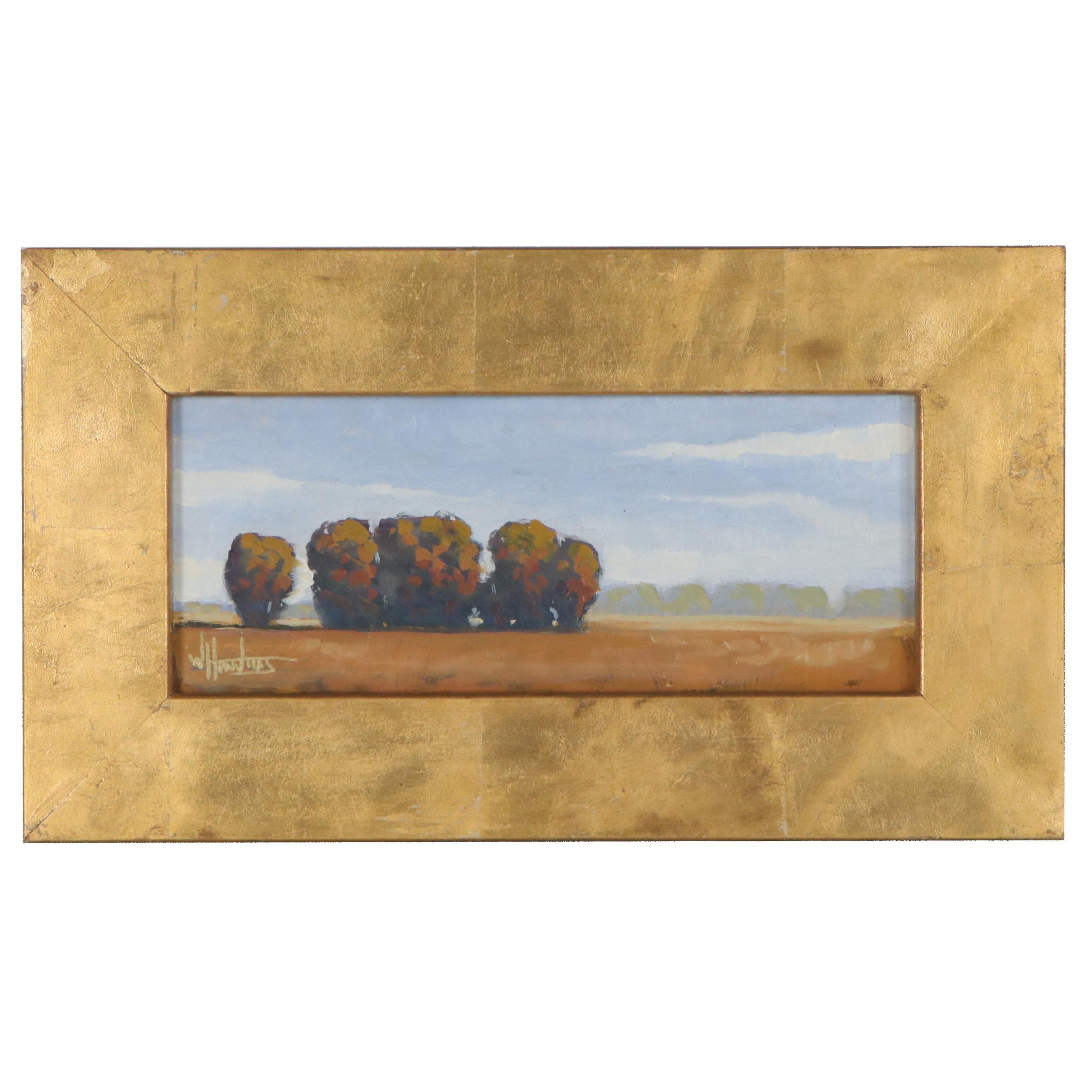 William Hawkins Landscape Oil Painting "A Fine Row," 2004