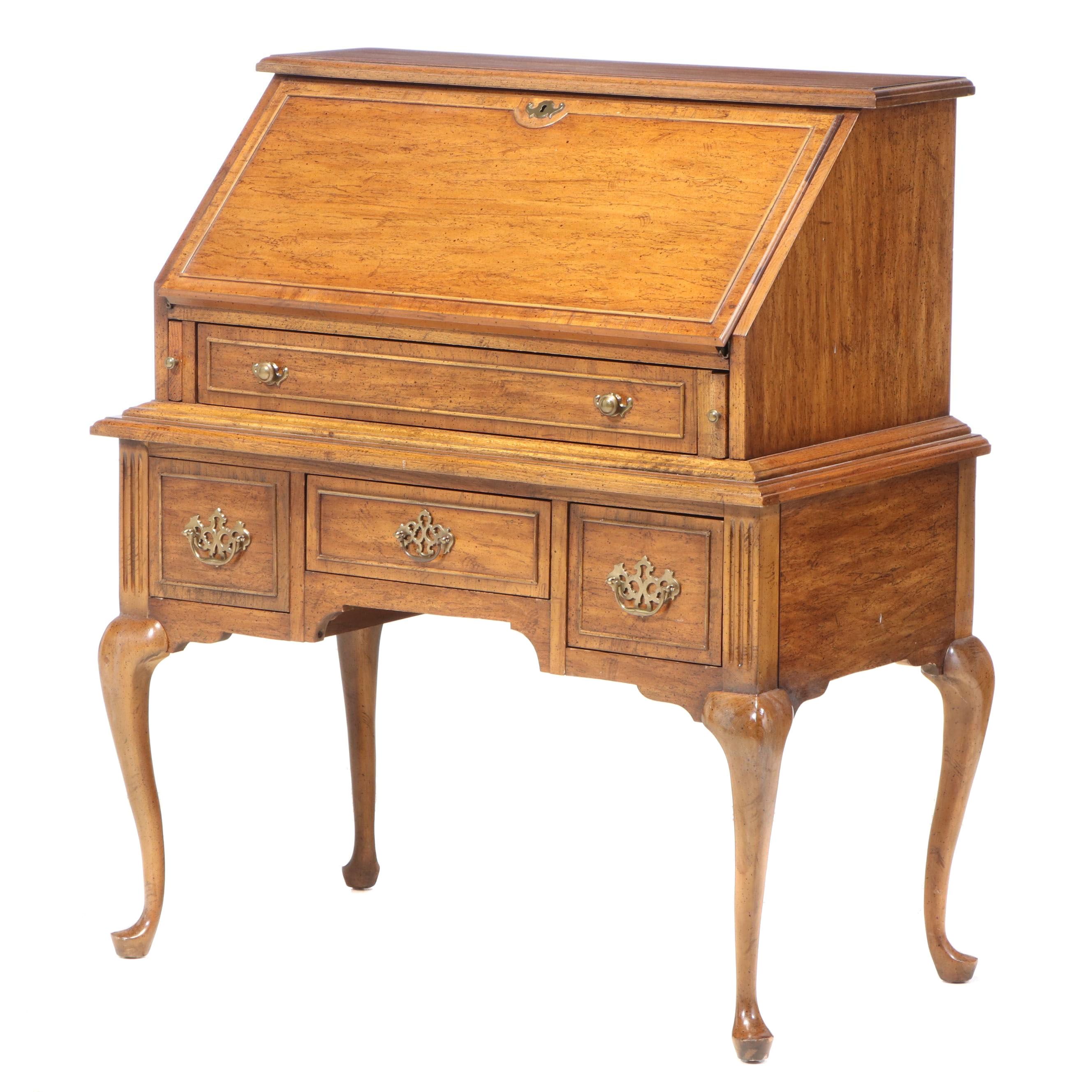 Dixie "Sheffield Manor" Queen Anne Style Secretary Desk, Late 20th Century
