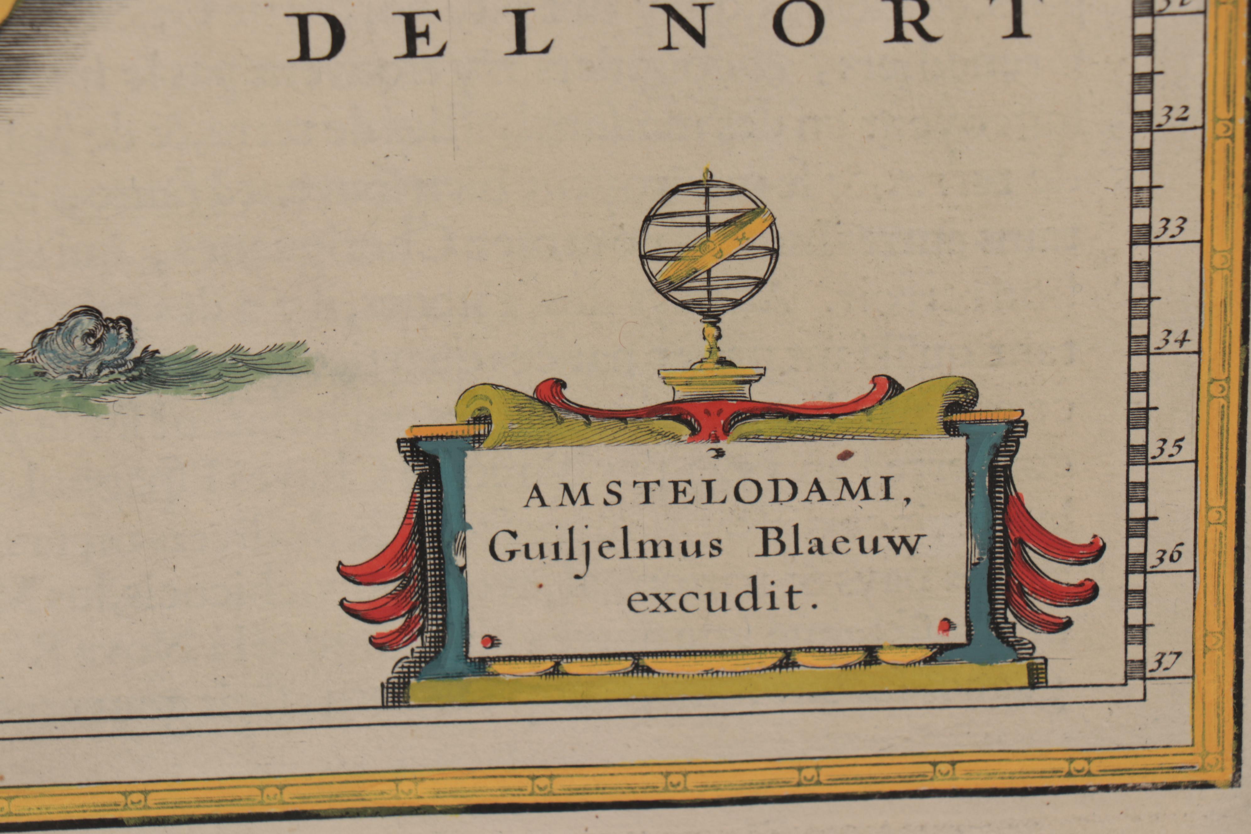 Willem Janszoon Blaeu Hand-Colored Engraving Map of Paraguay, circa 1640