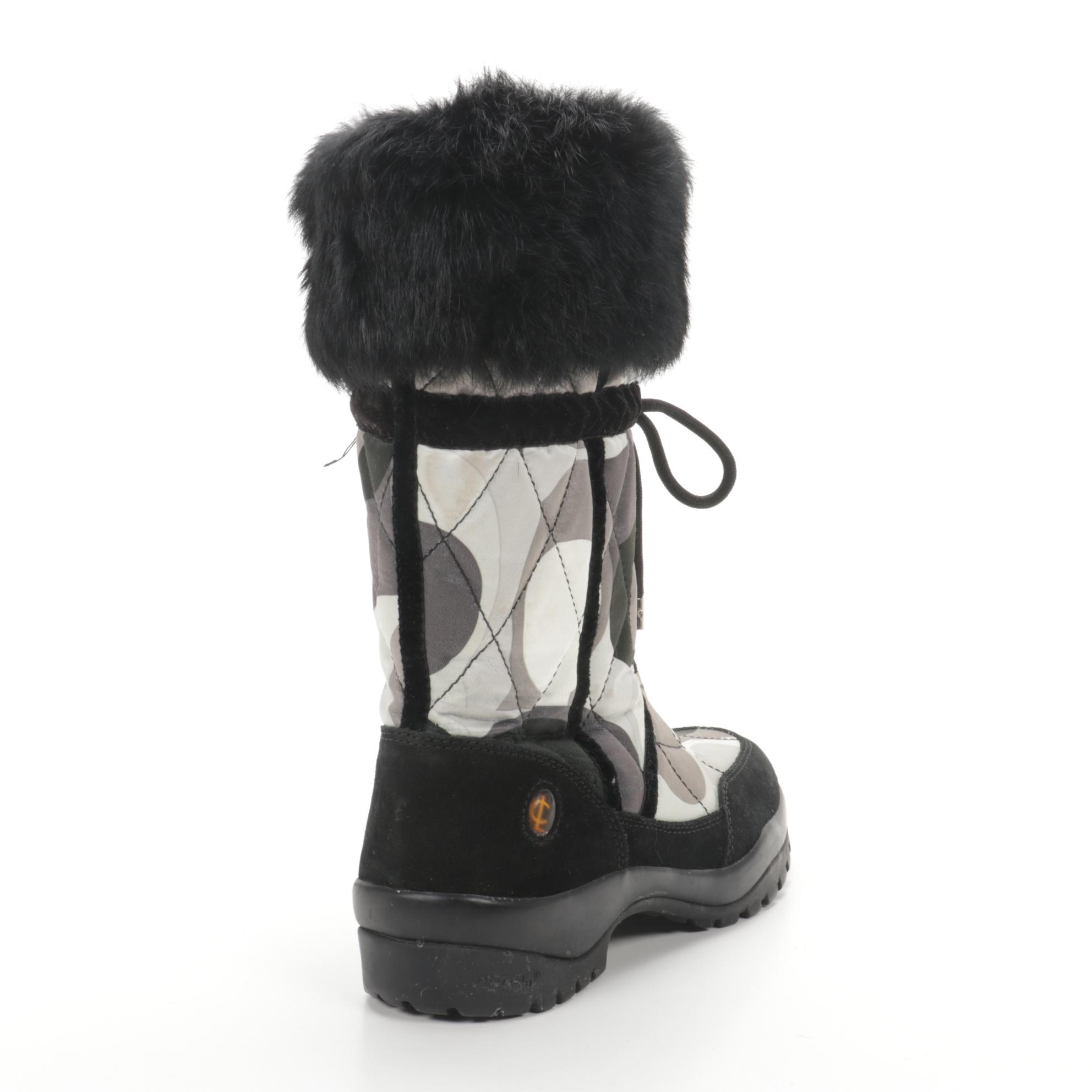 Coach Sasha Fur Trim and Suede Snow Boots