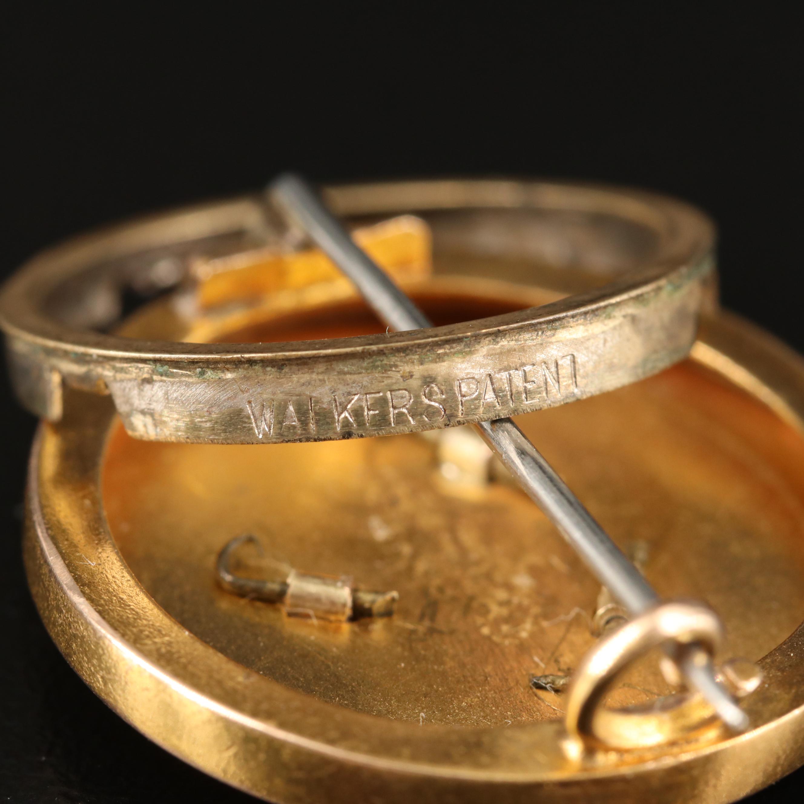 Mid-Victorian 14K Spinel and Pearl Floral Mourning Brooch