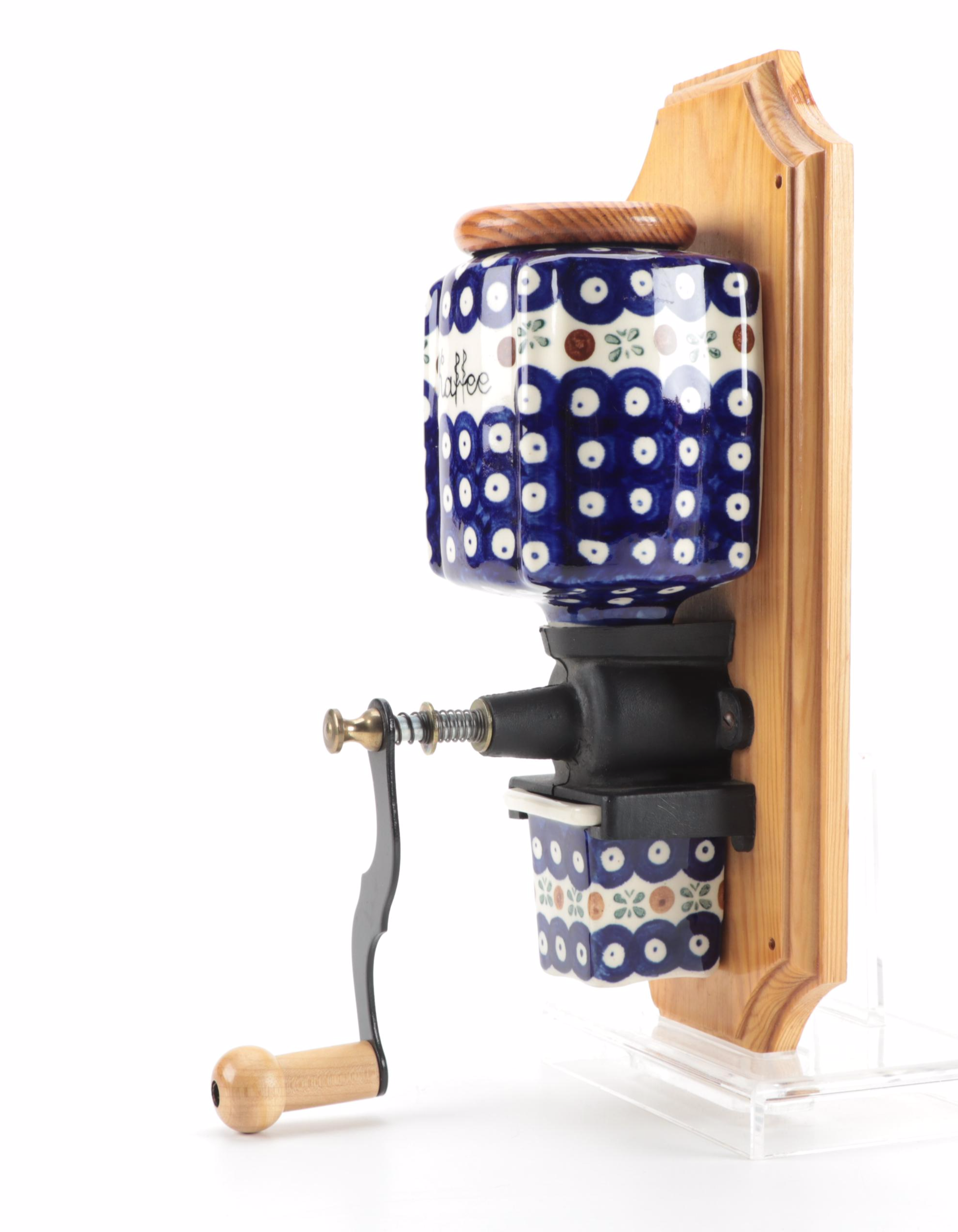 German Ceramic Wall-Mounted "Kaffee" Coffee Grinder