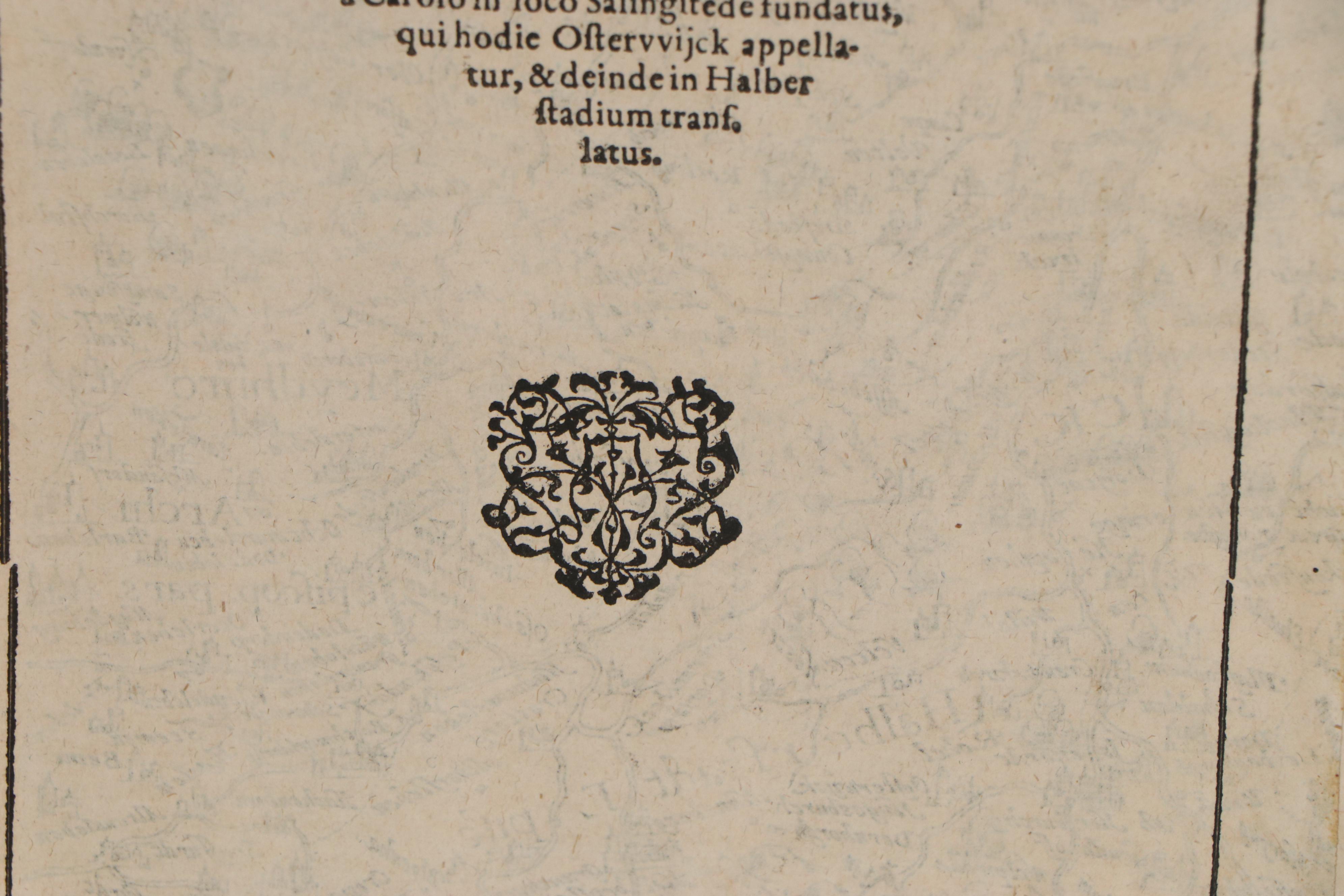Matthias Quad Engraving Map of Central Germany, 1596