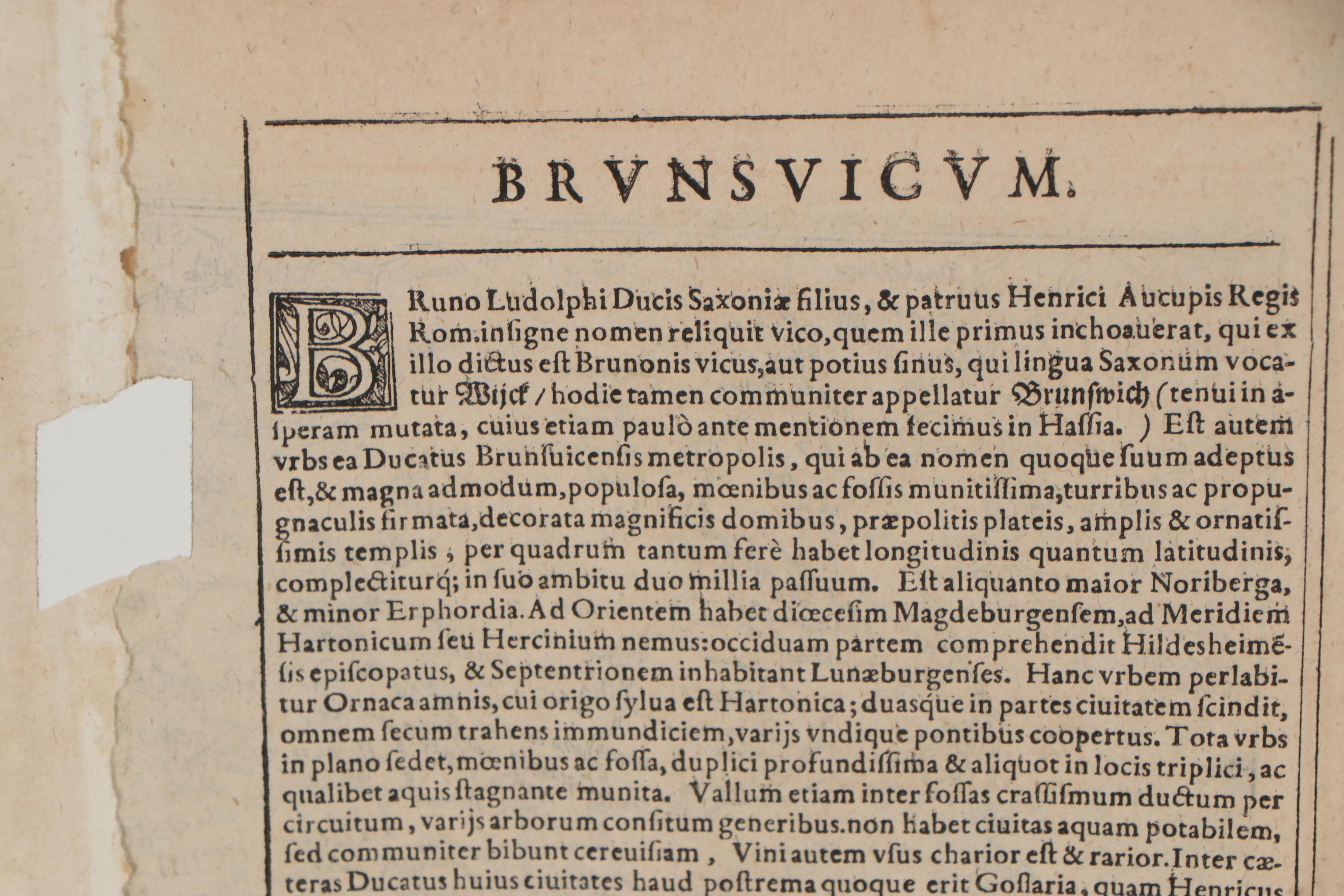 Matthias Quad Engraving Map of Central Germany, 1596