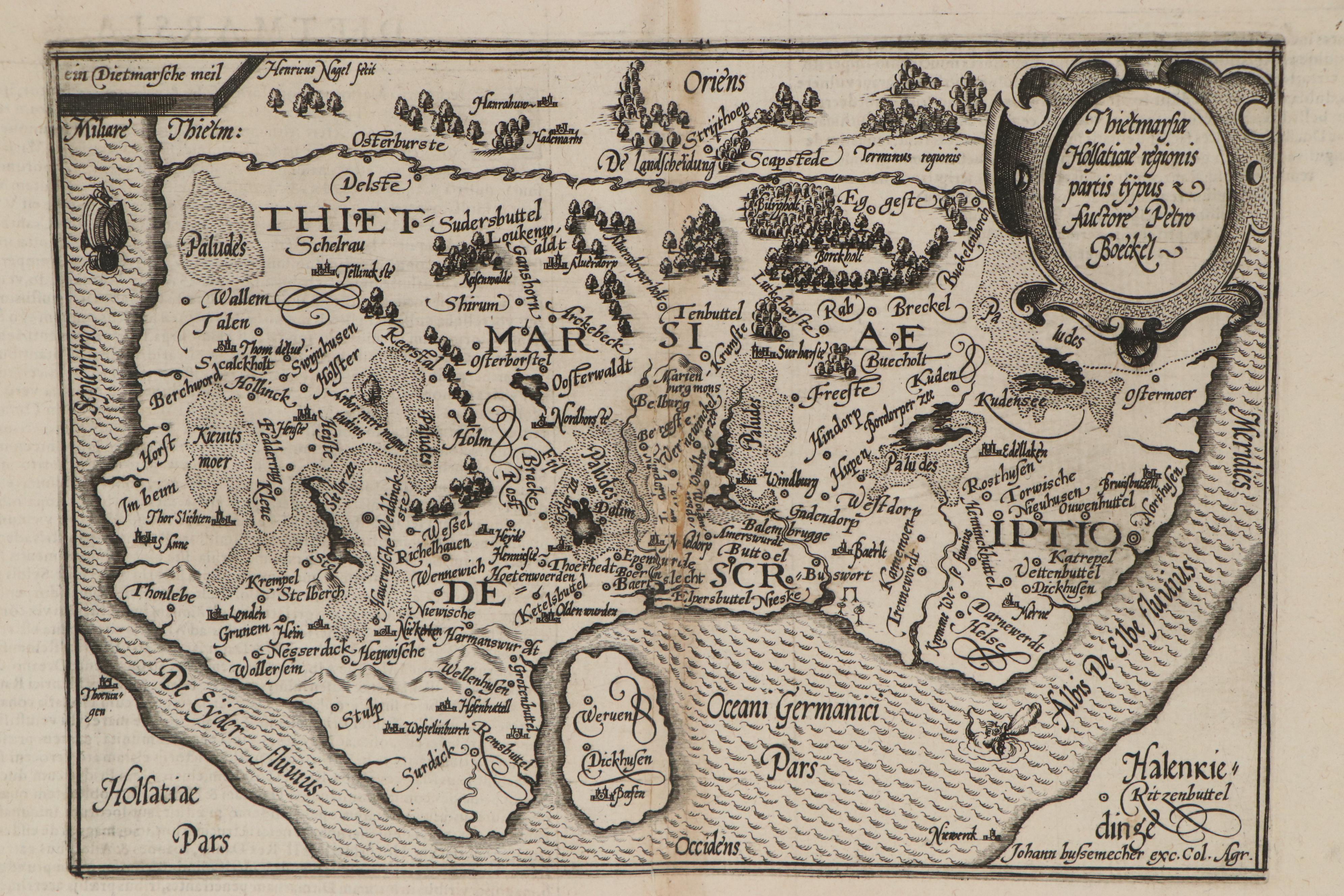 Matthias Quad Engraving Map of Denmark, 1596
