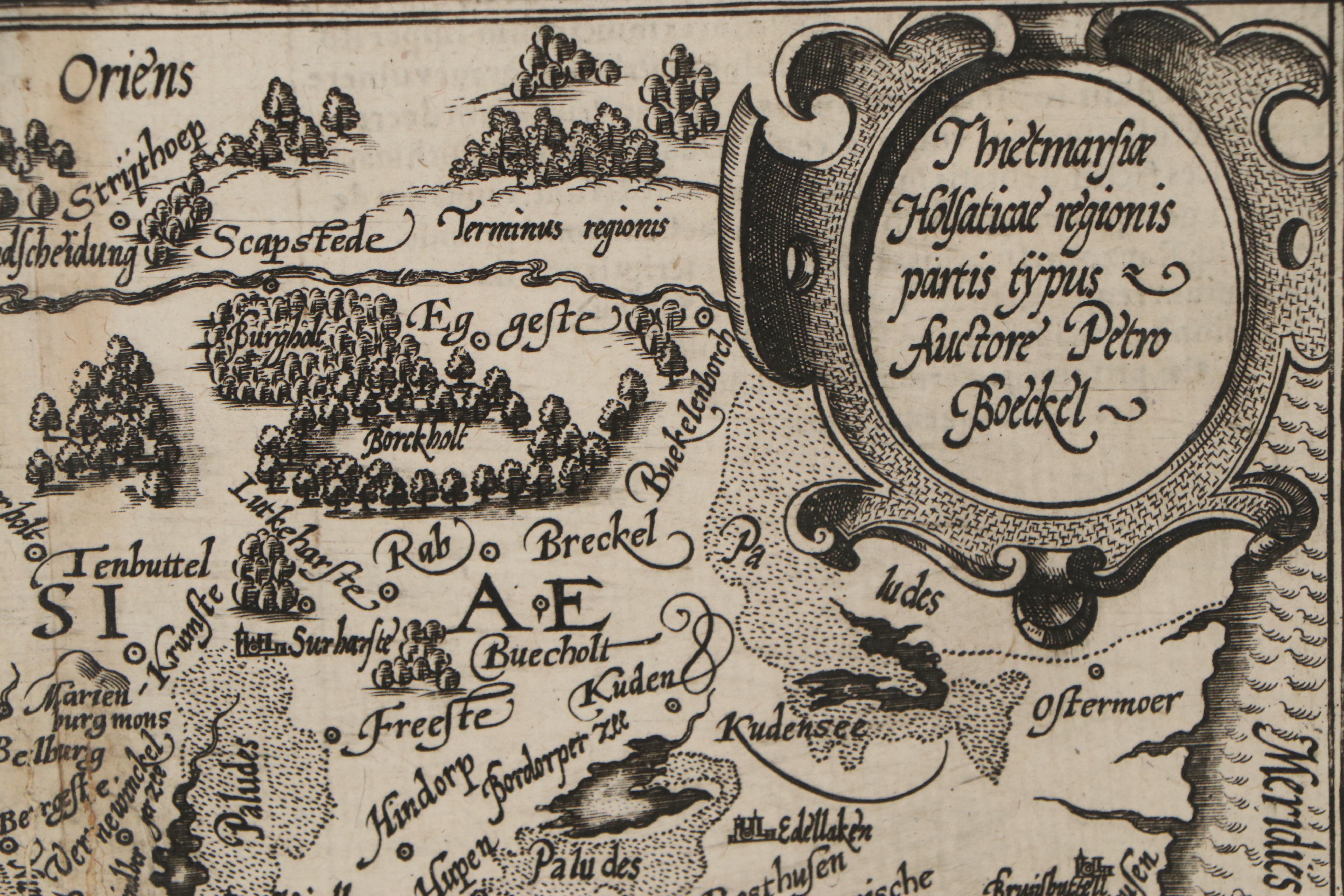 Matthias Quad Engraving Map of Denmark, 1596