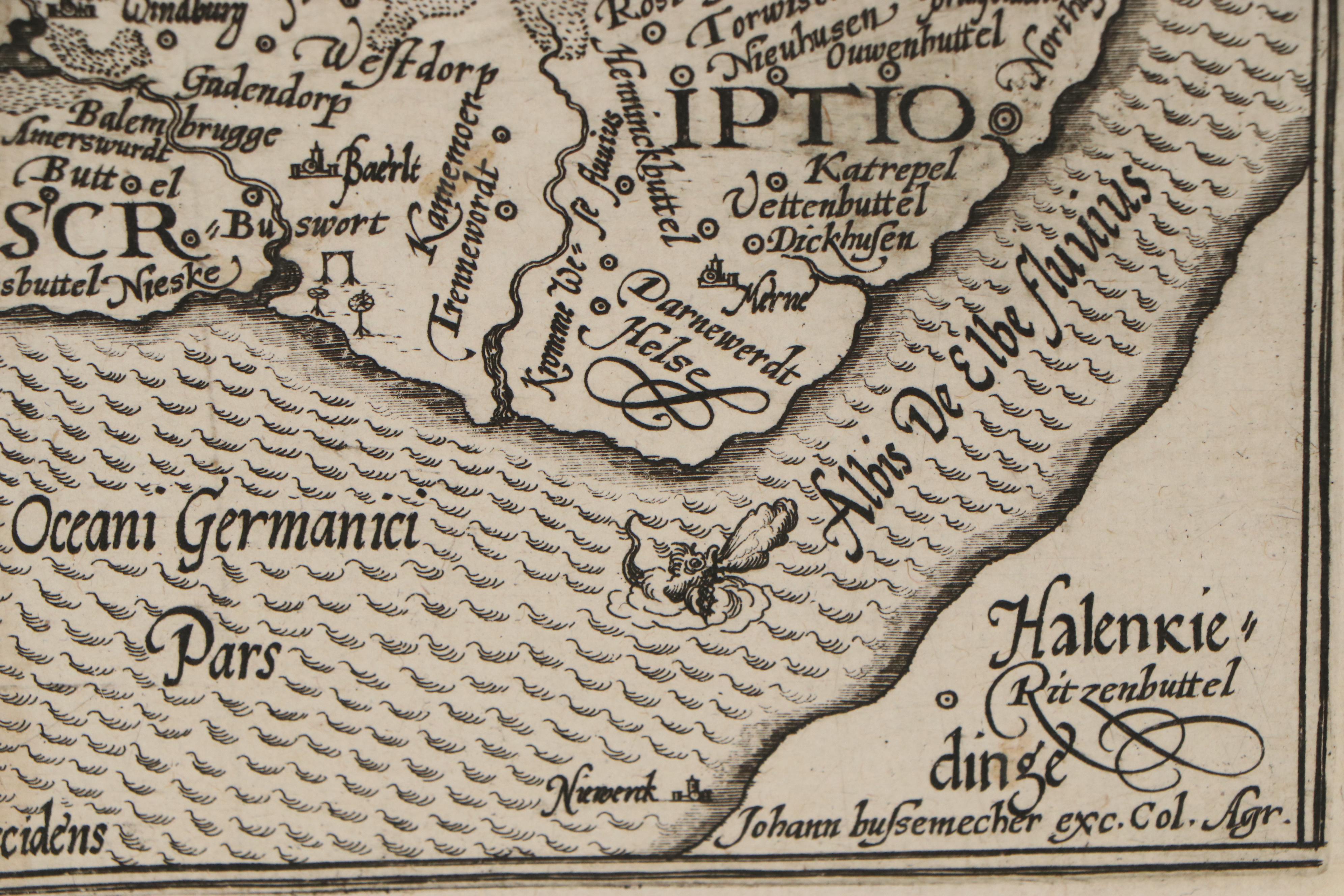 Matthias Quad Engraving Map of Denmark, 1596
