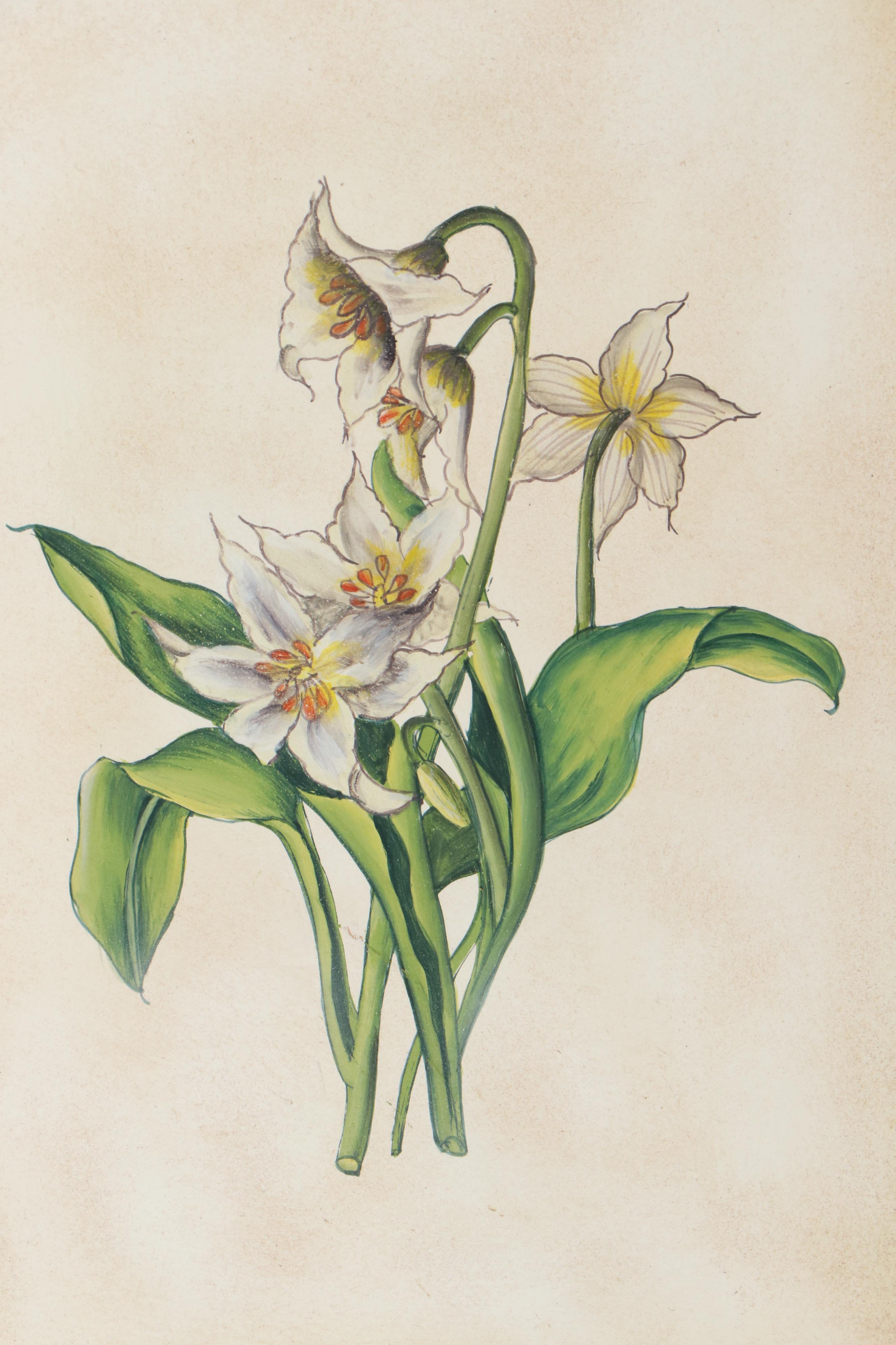 Floral-Decorated Four-Panel Folding Screen