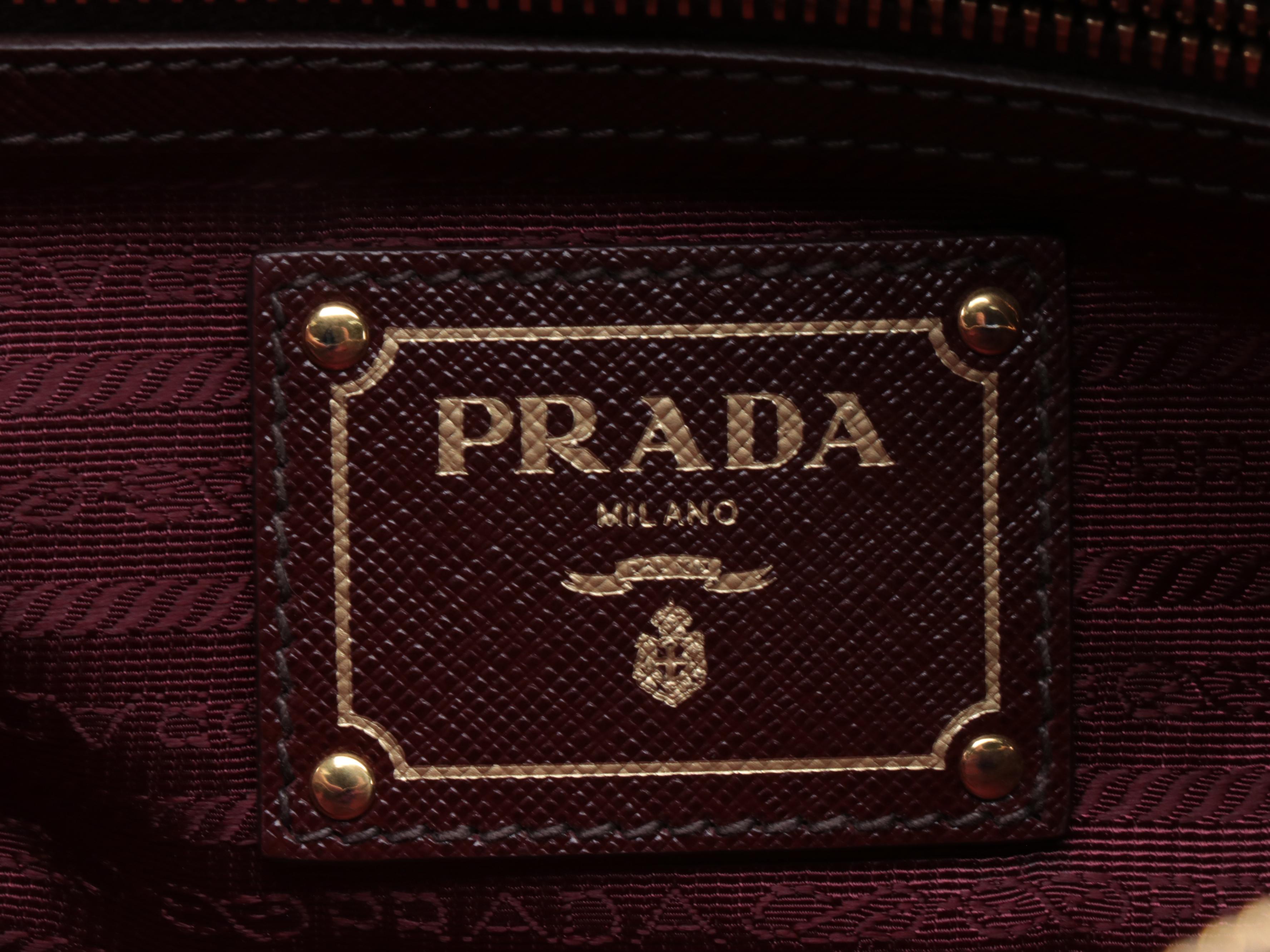 Prada Bauletto Burgundy Saffiano Leather Two-Way Satchel